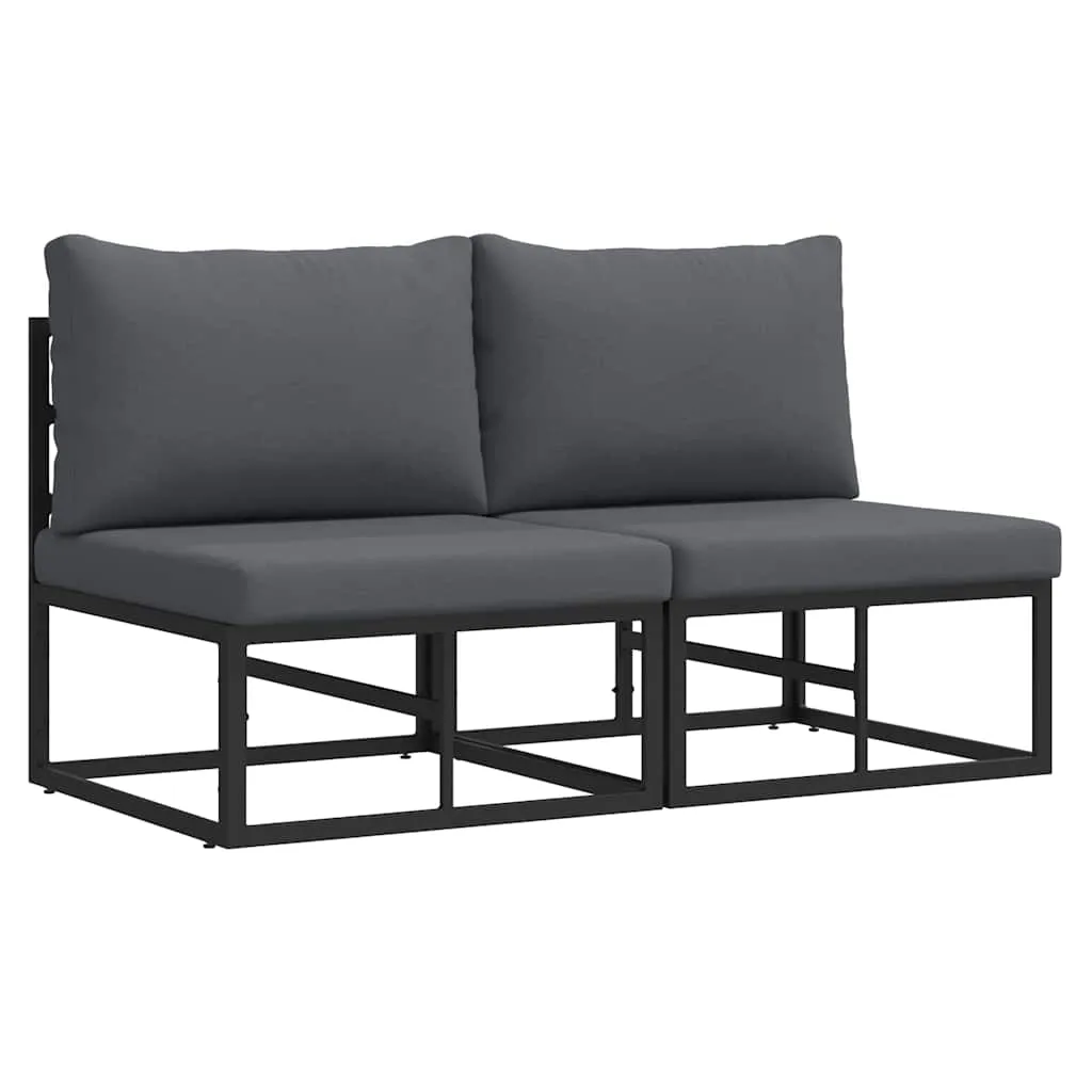 Modernes Outdoor-Möbelset 140 x 71,5 x 71 cm Schwarz und Anthrazit