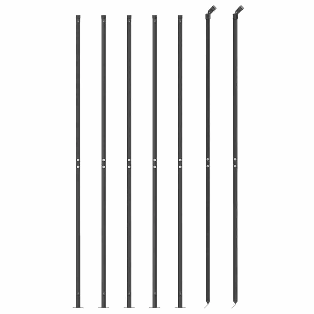 Maschendrahtzaun 2x10 m Anthrazit verzinkter Stahl mit PVC-Beschichtung