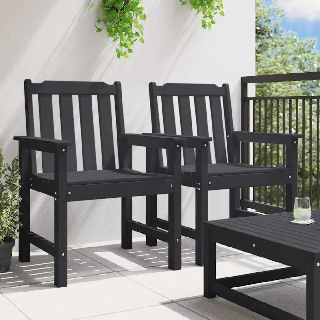 Modernes Gartenmöbel 65,5x59x88 cm Schwarz aus HDPE