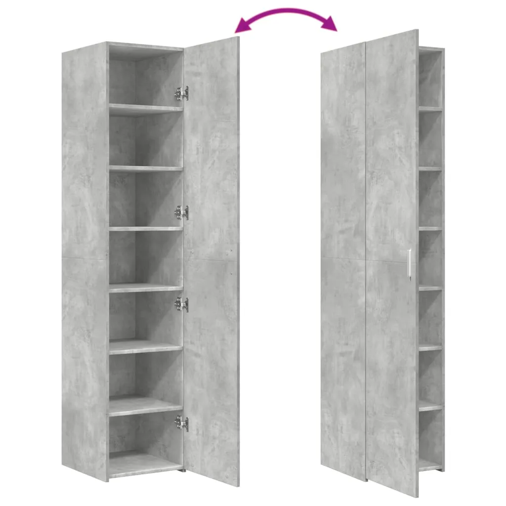 Highboard Betongrau 40 x 42,5 x 185 cm aus Holzwerkstoff