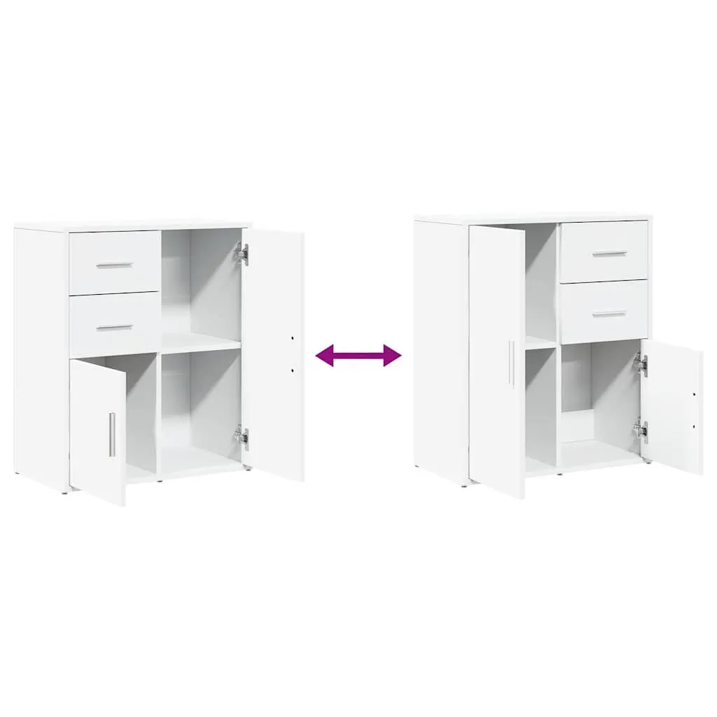 Robustes weißes Sideboard 60 x 31 x 70 cm aus Holzwerkstoff