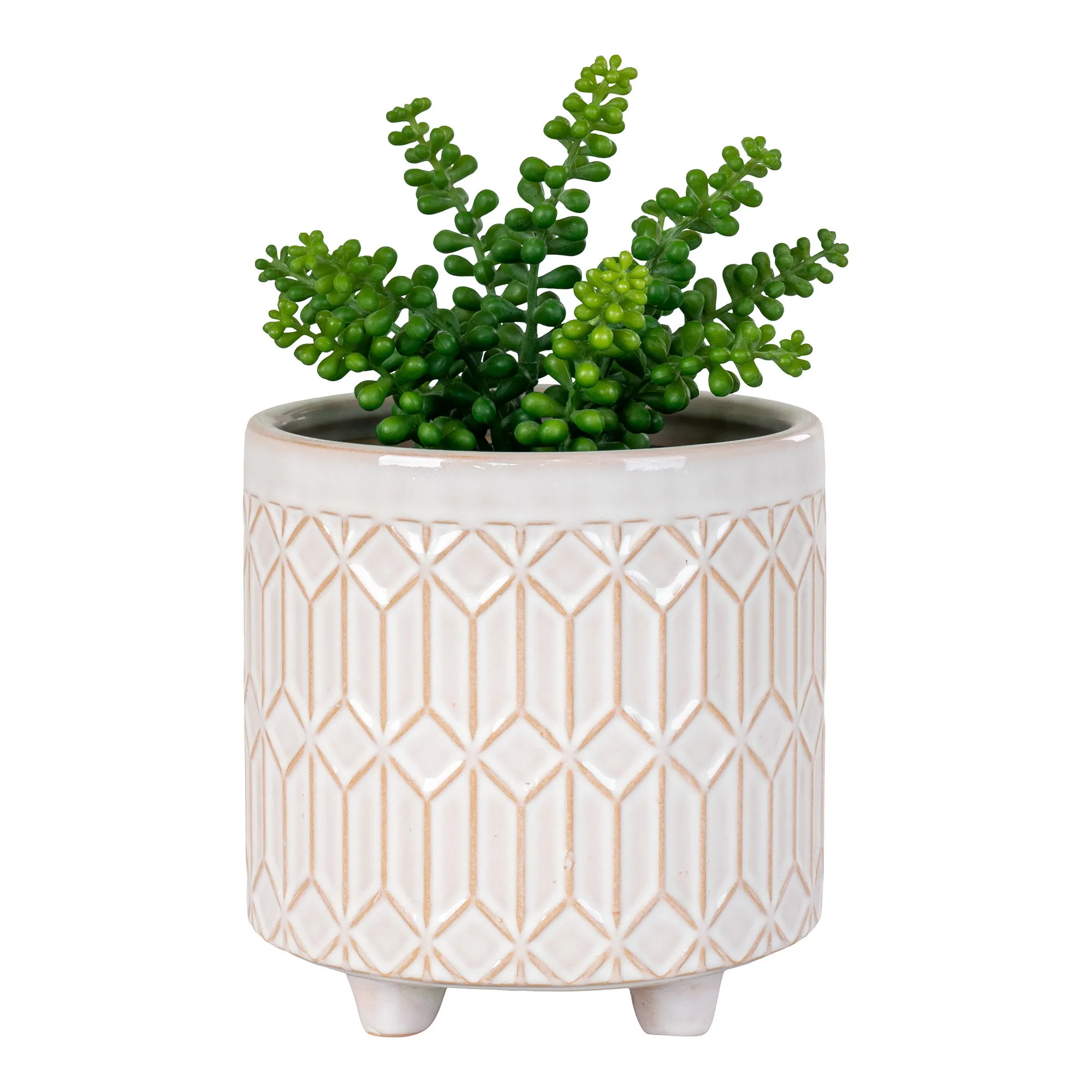 tinkaro Blumentopf Steingut Weiß
