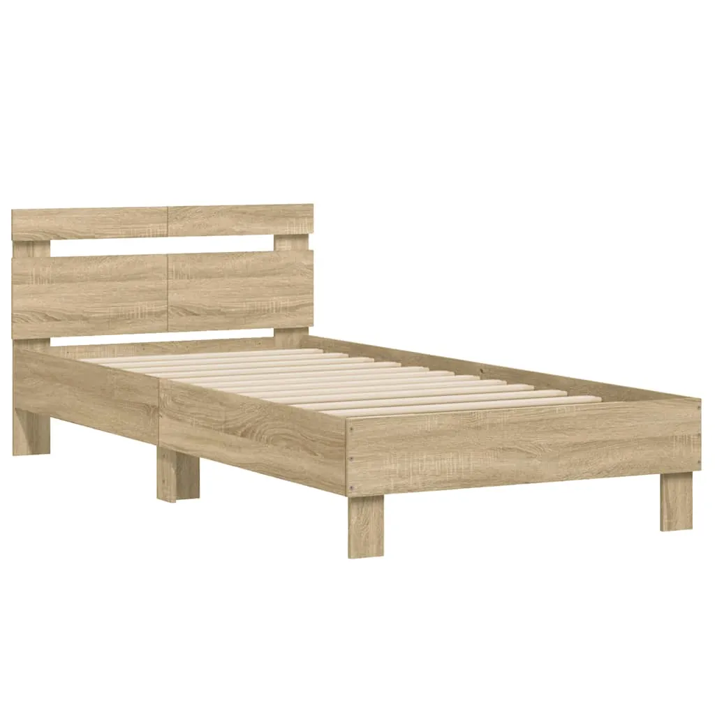 Bettgestell ohne Matratze mit Kopfteil Sonoma-Eiche 100x200 cm Bettgestell ohne Matratze mit Kopfteil Sonoma-Eiche 100x200 cm