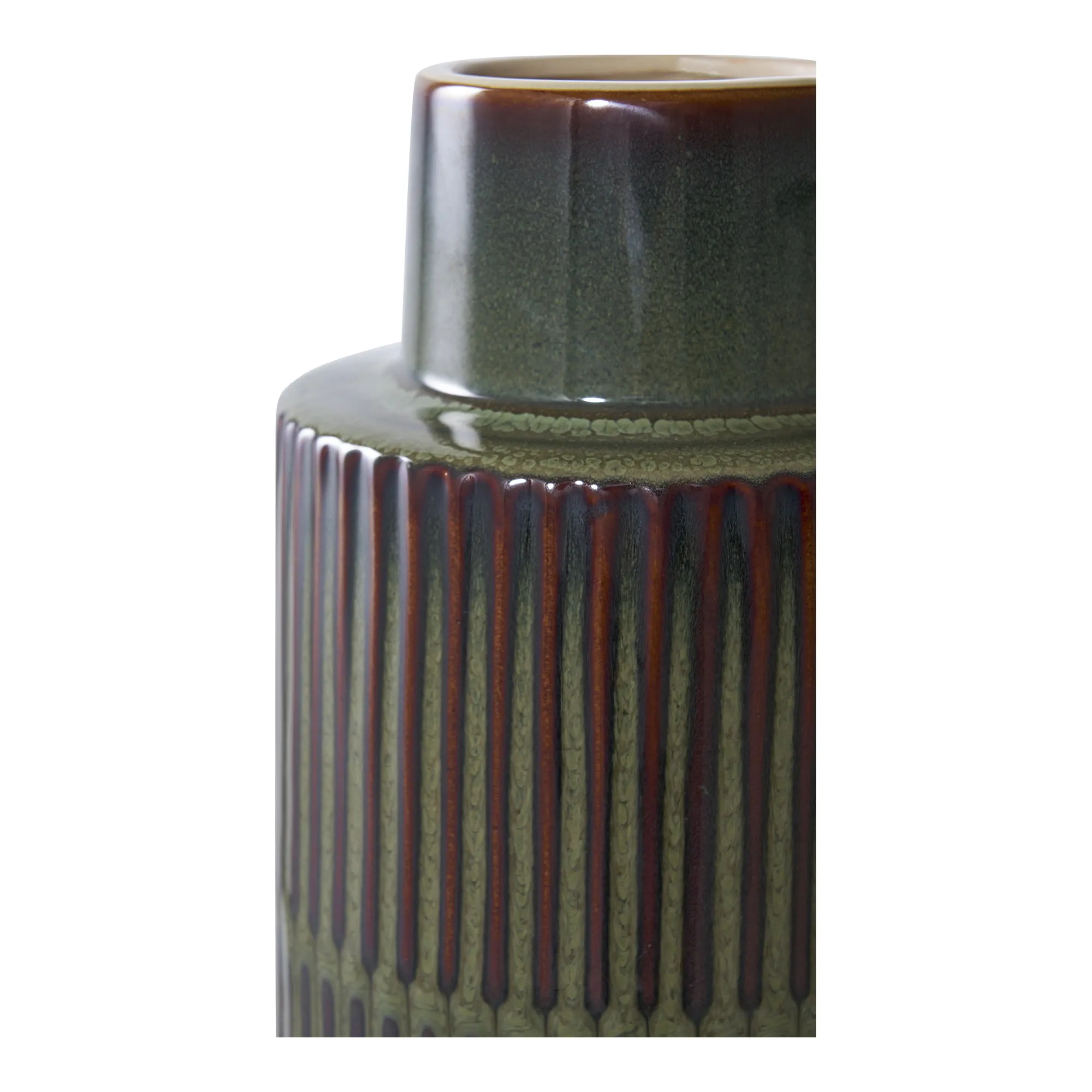 tinkaro Vase Keramik ø16x30 cm Grün-Braun