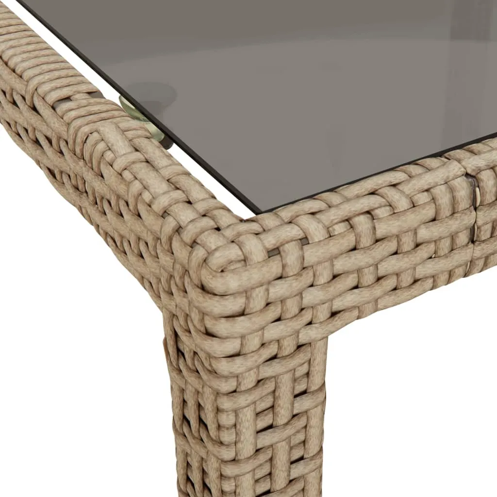 Gartentisch Poly Rattan 90x90x75 cm Beige und Schwarz