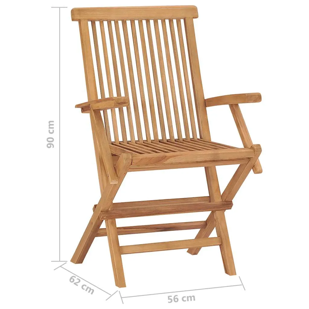 Klappstühle, 6 Stück, Massivholz Teakholz