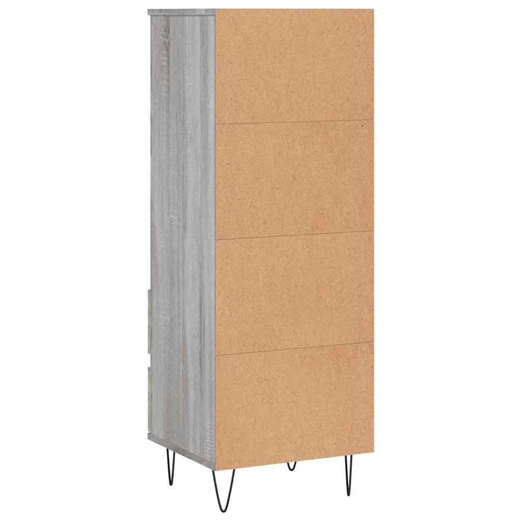 Highboard 40 x 36 x 110 cm Grau Sonoma aus Holzwerkstoff und Metall