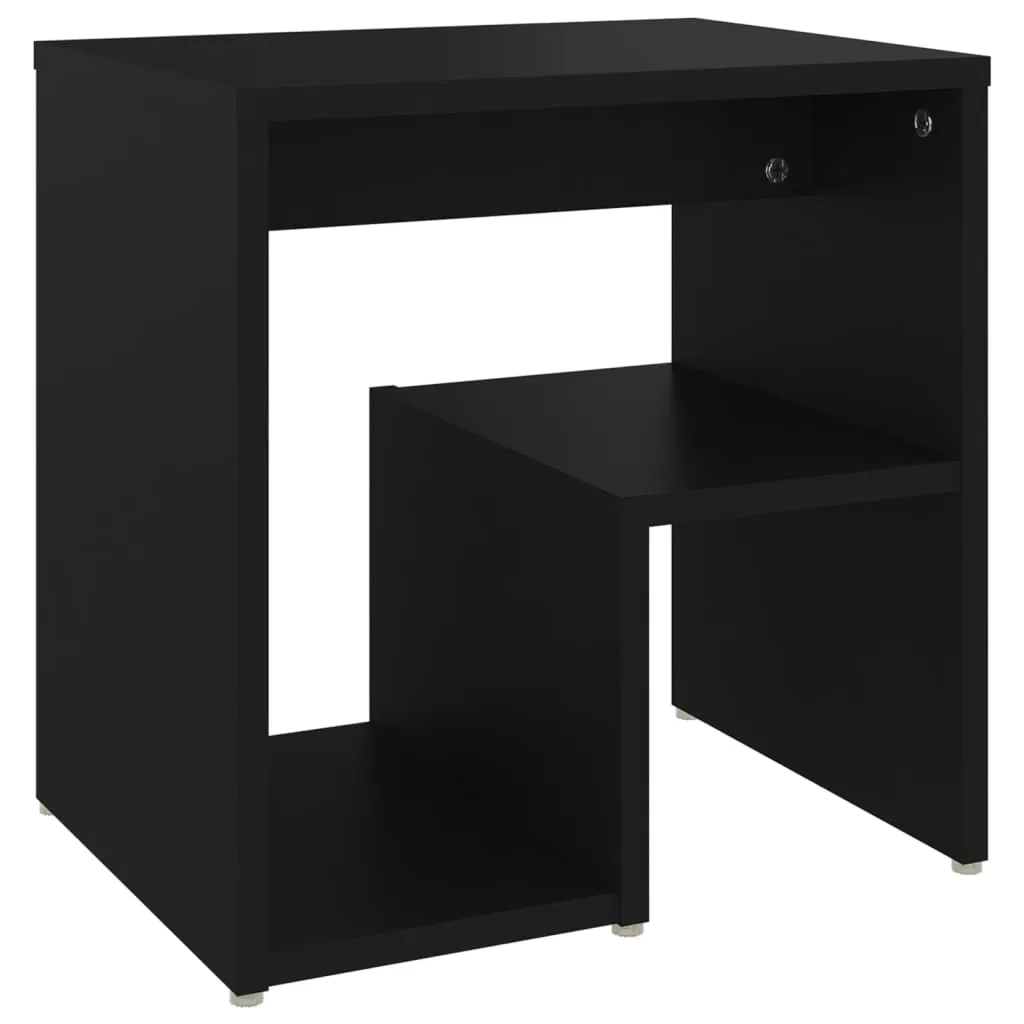 Schwarzer Nachttisch aus Massivholz, 40 x 30 x 40 cm