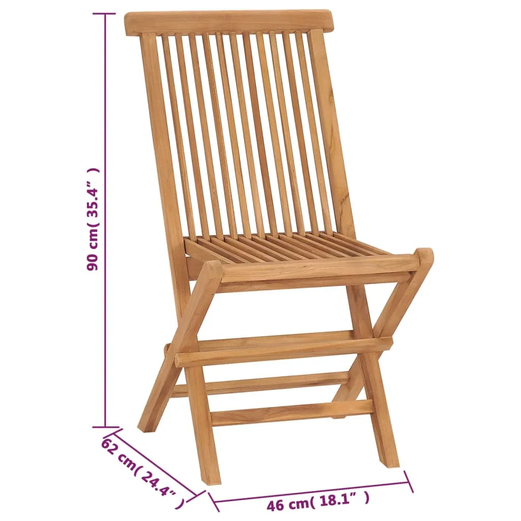 Klappstühle, 4 Stück, Massivholz Teakholz