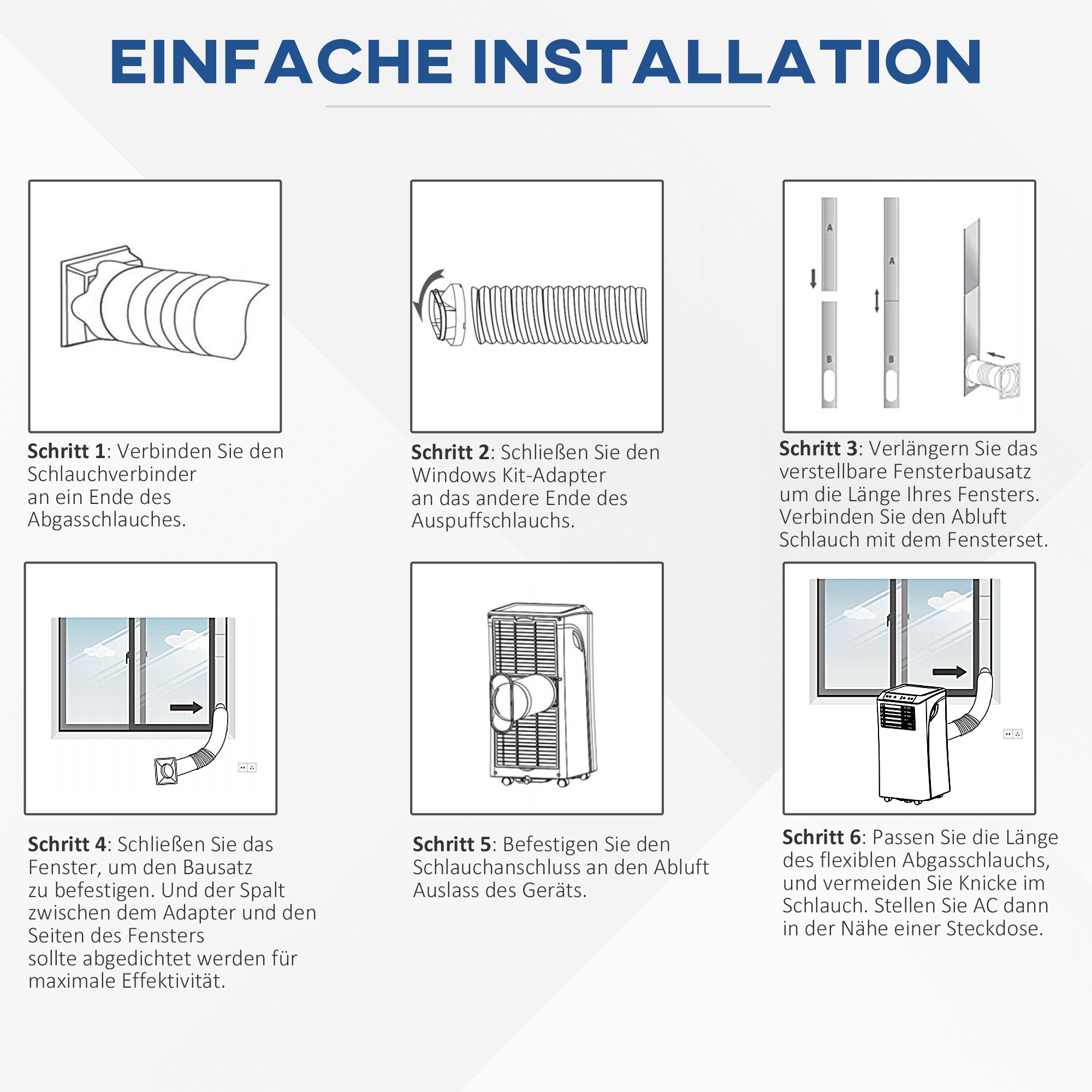 Mobile Klimaanlage 1003W, L35,4 x B33,8 x H69,8 cm, Weiß