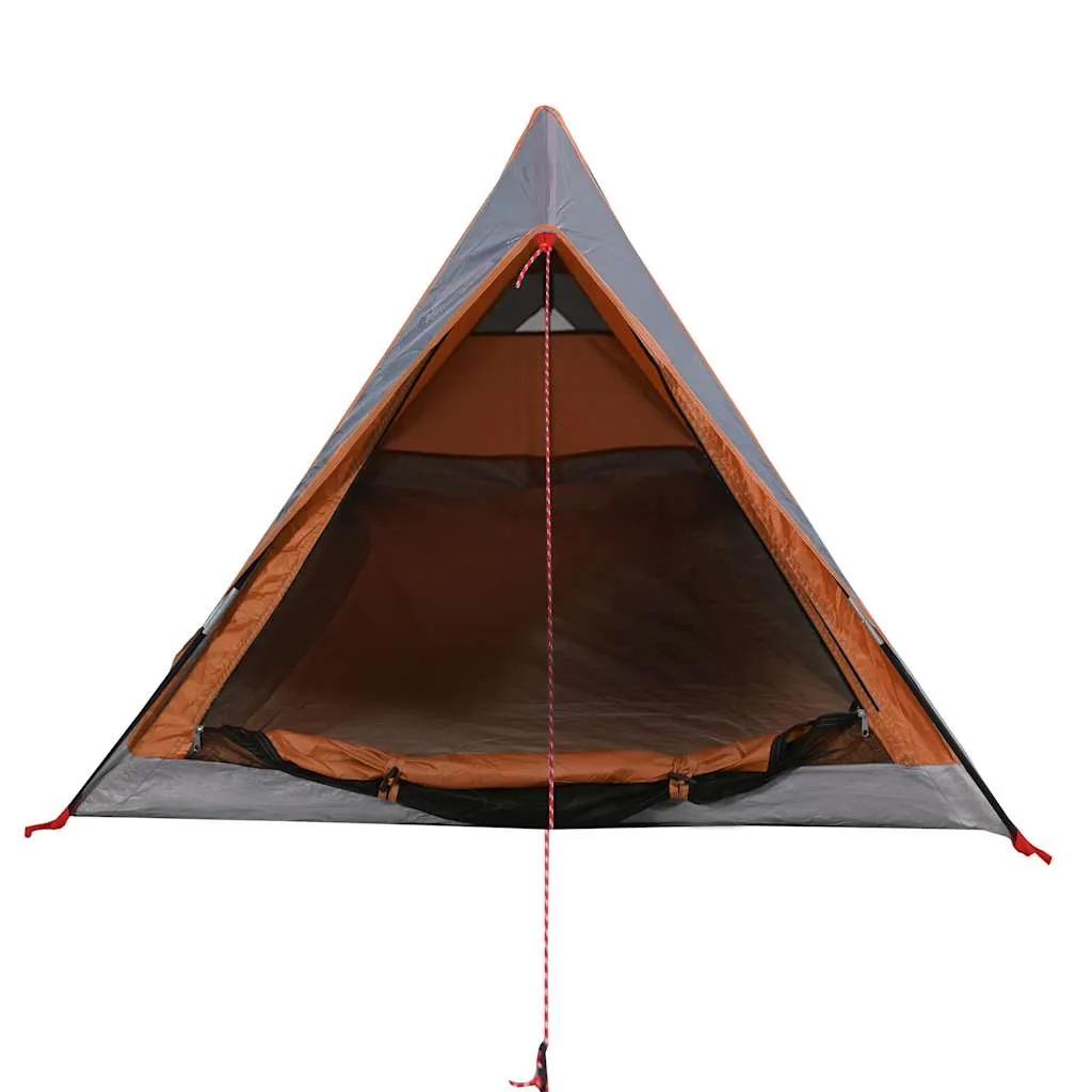 Campingzelt 200x120x88/62 cm Grau und Orange für 2 Personen