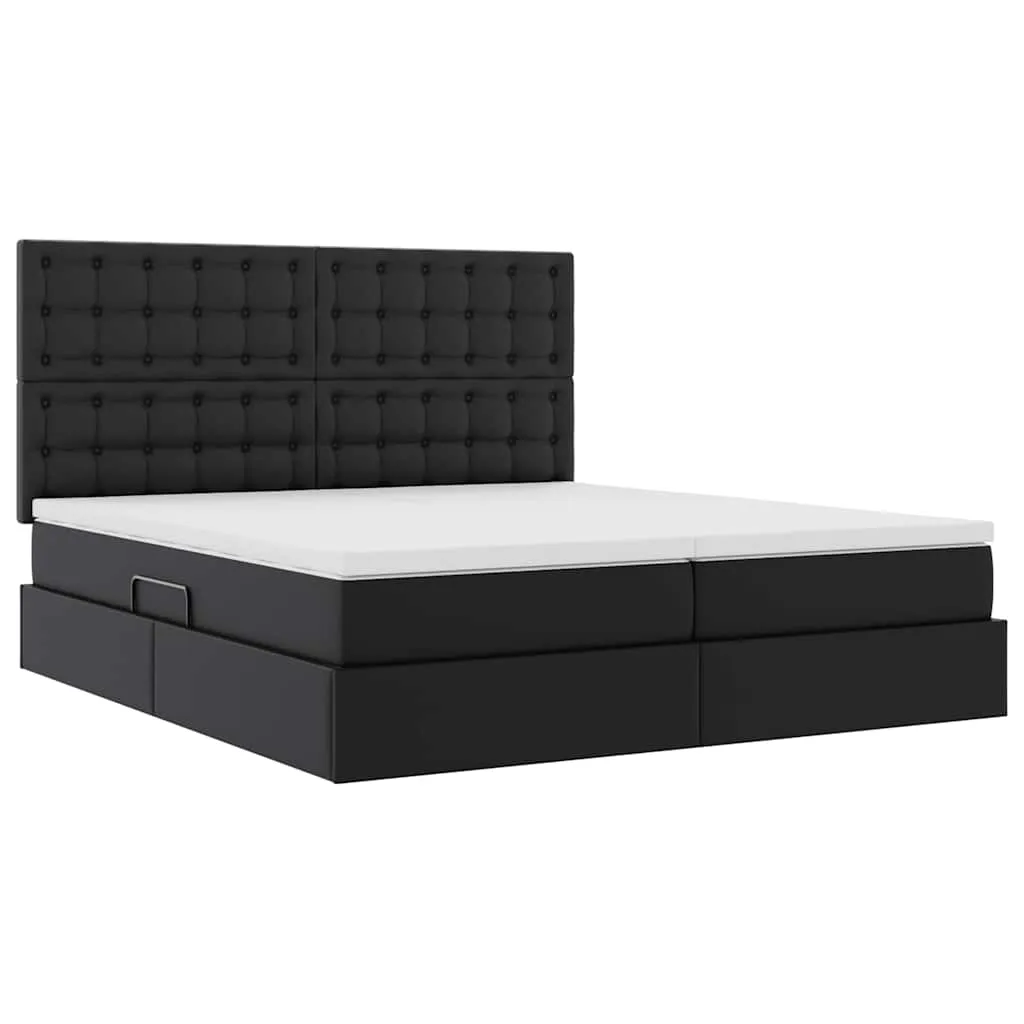 Bett mit Stauraum 180 x 200 cm Schwarz