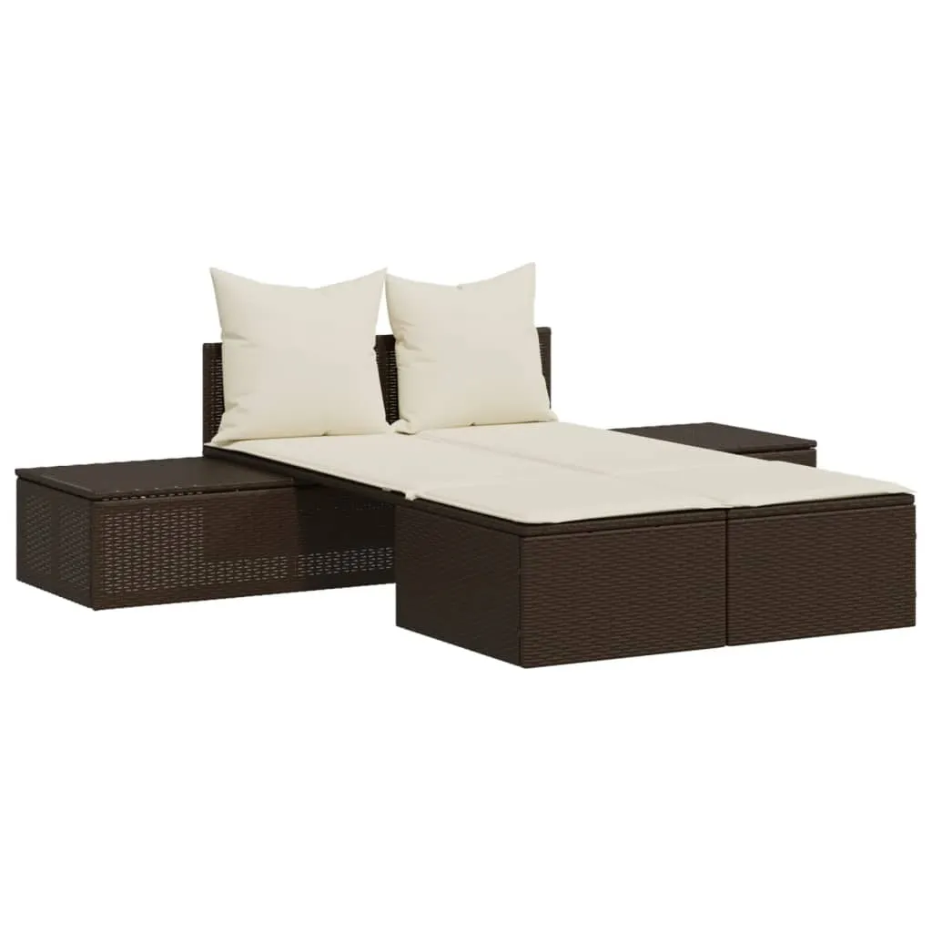 Bequeme Doppelliege 104 x 162 cm in Braun