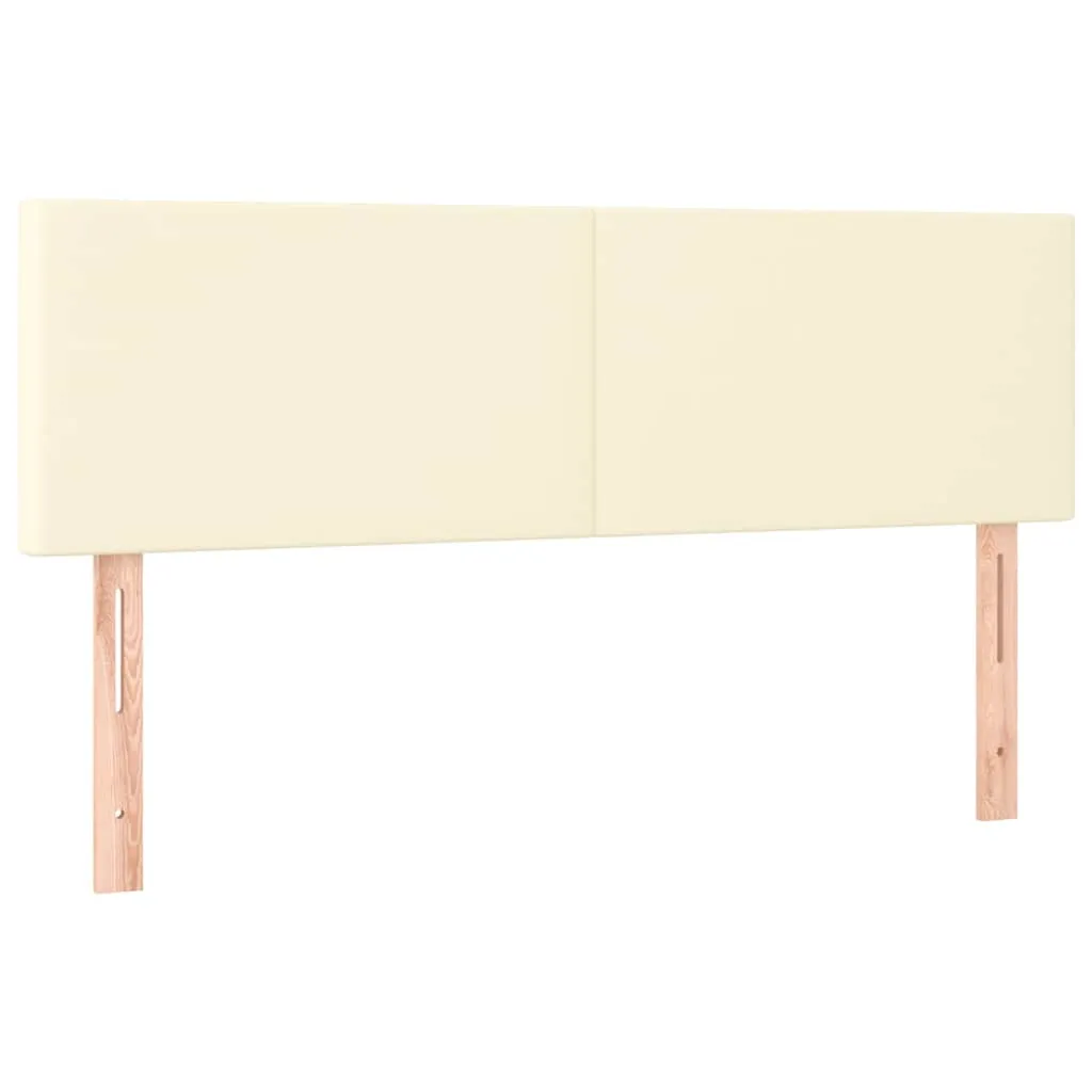 Boxspringbett Kunstleder Creme 140x200 cm mit Taschenfederkern