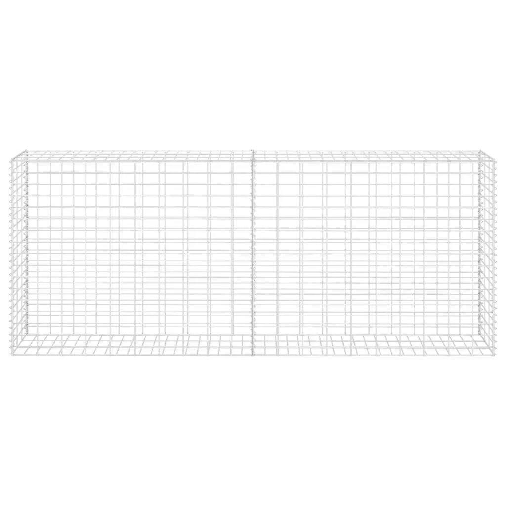 Gabione Silbern 85 x 30 x 200 cm aus verzinktem Stahl