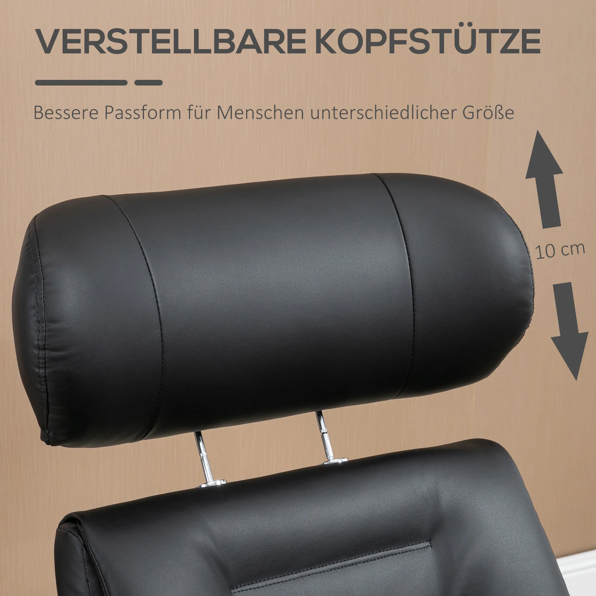 Relaxsessel mit Fußhocker, um 360° drehbar, Liegefunktion, Lesesessel, schwarz, 80 x 84 x 108 cm