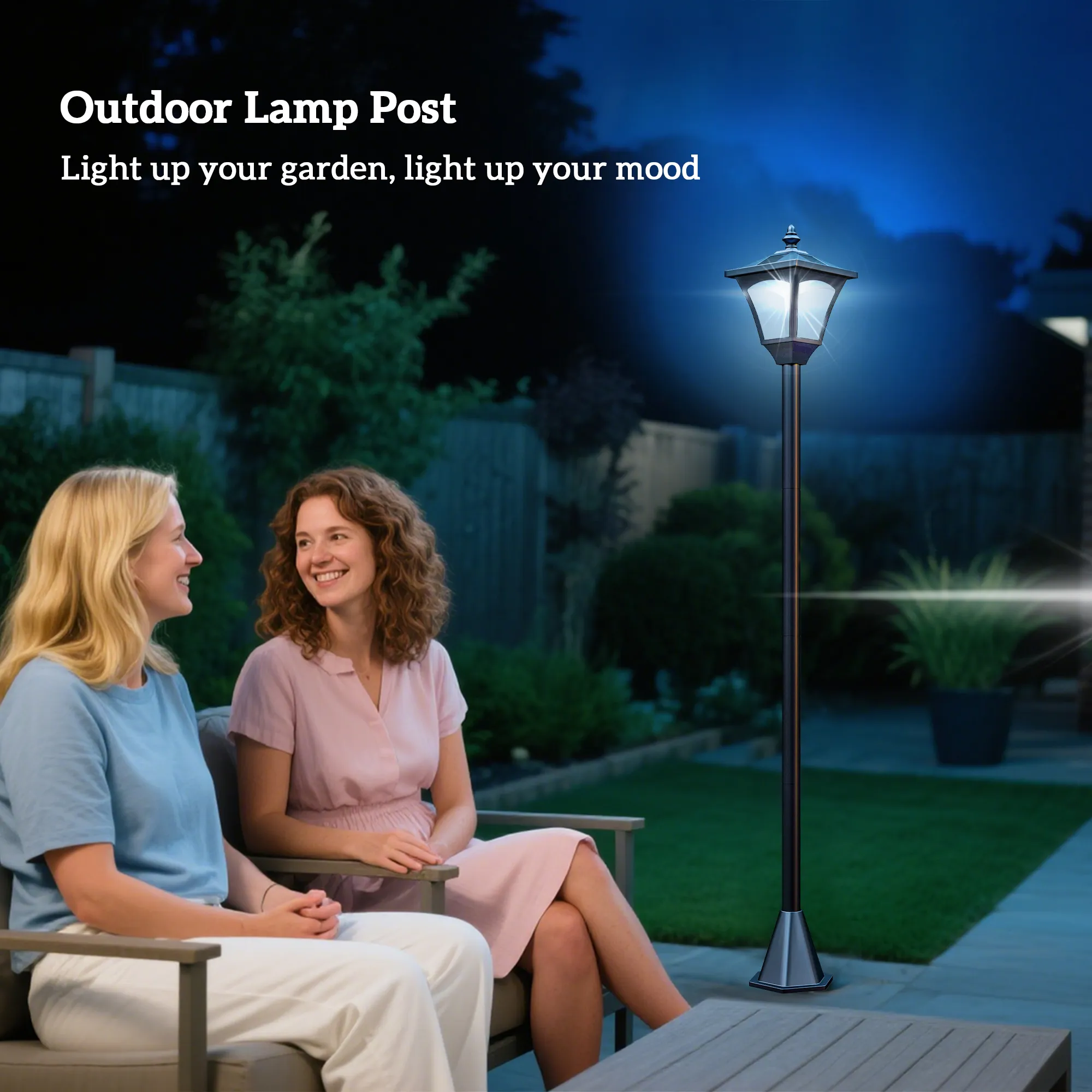 Solar Gartenlaterne LED 30 Lumen mit Erdspieß, 120 cm, Schwarz