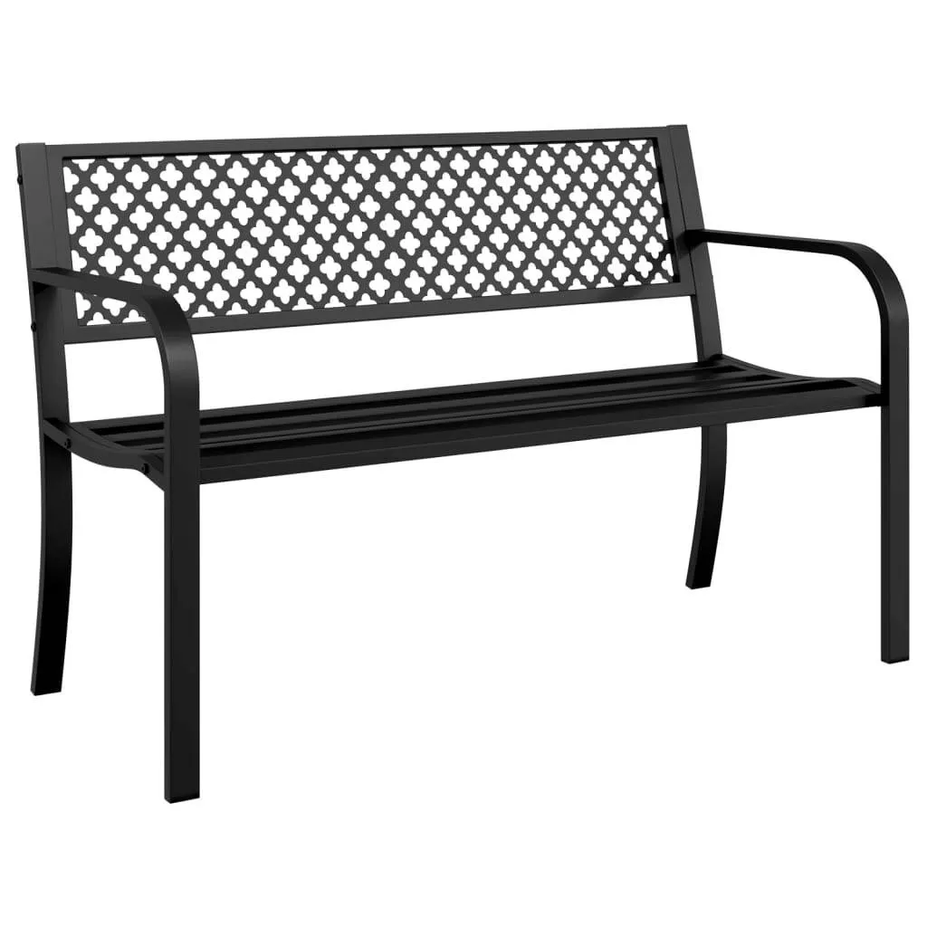 Gartenbank Stahl Schwarz 119 x 52 x 76 cm