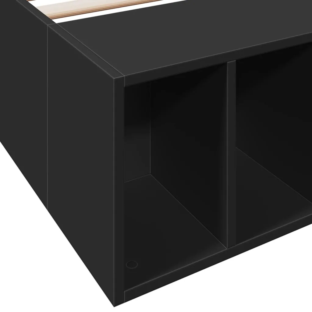 Schwarzes Bettgestell aus Holzwerkstoff 215,5 x 78 x 30 cm