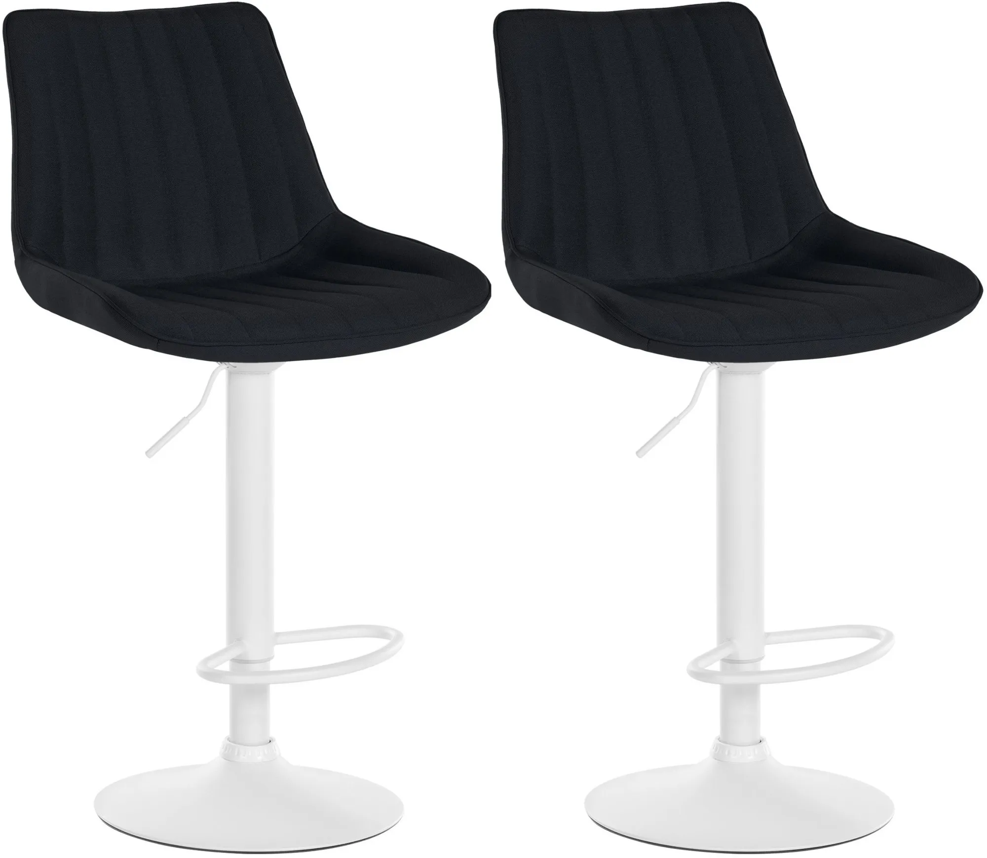 Barhocker Set Toni Stoff 91-112x49,5x50 cm schwarz