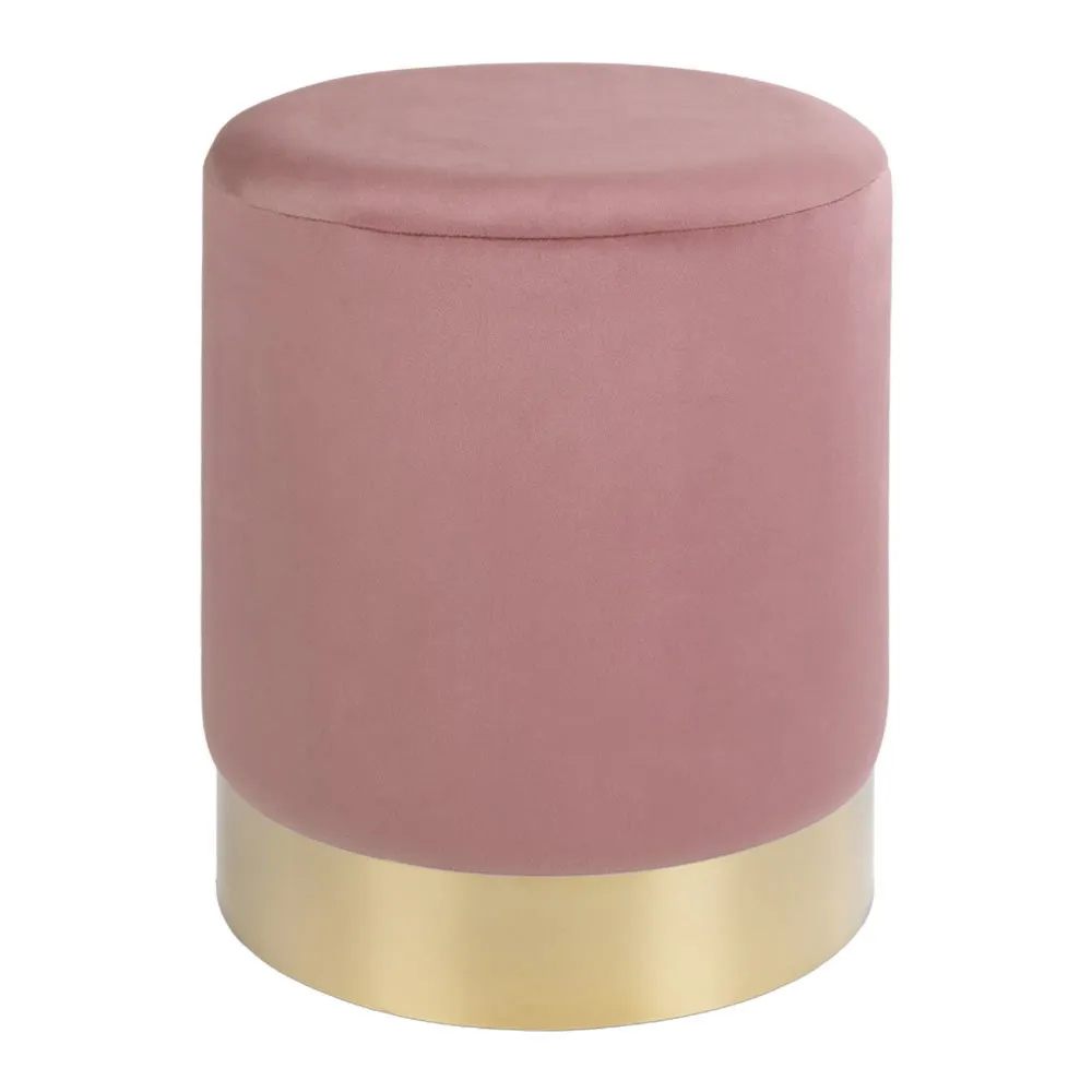 tinkaro Pouf Gamby Samt, Stahl Rosa