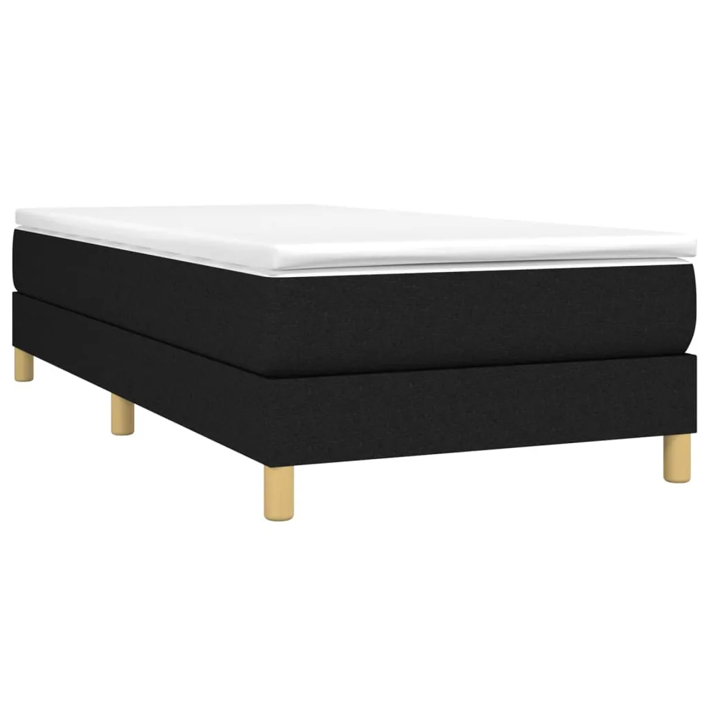 Boxspring-Bettrahmen Stoff Schwarz 203x100x25 cm