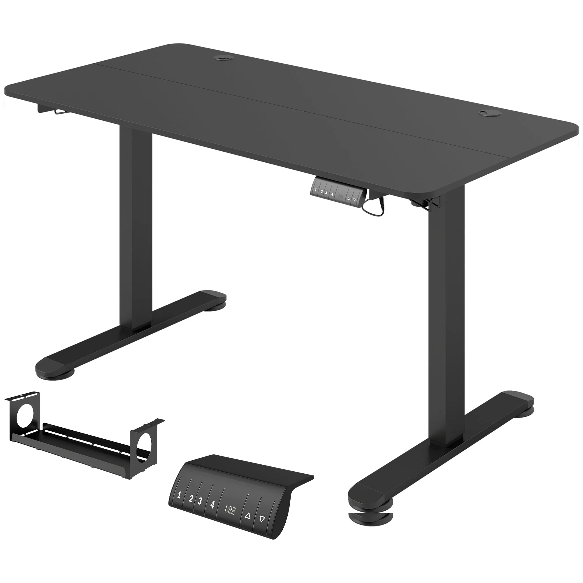 Stehpult höhenverstellbarer Computertisch Schreibtisch, 140 cm x 70 cm x 116 cm, Schwarz
