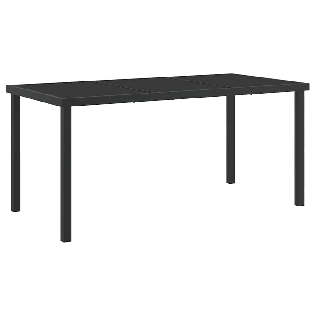 Garten-Dinette-Set 4 Sitzplätze Grau mit Echtholz Armlehnen und Pulverbeschichtung