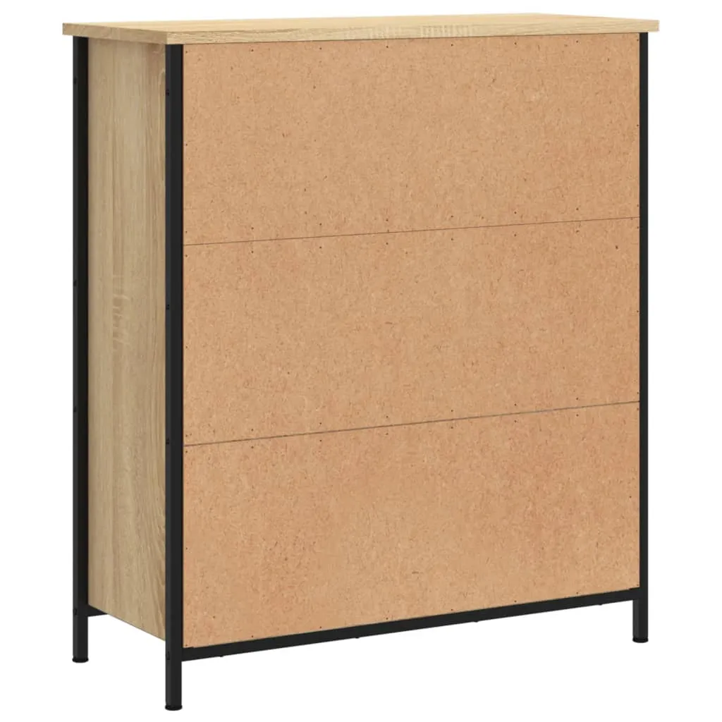 Sideboard 70x30x80 cm Sonoma-Eiche aus Holzwerkstoff und Stahl