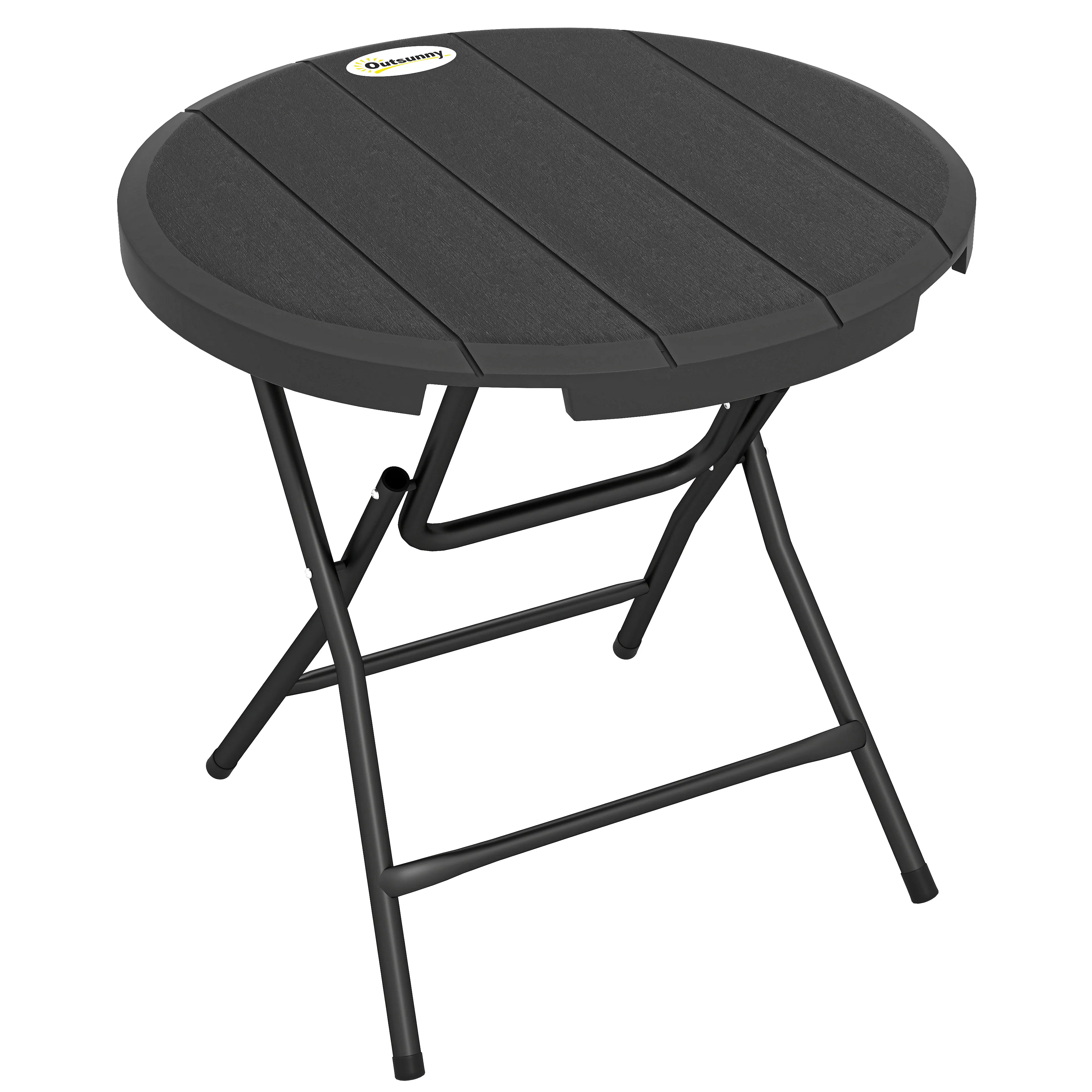 Runder Klapptisch Ø80 cm Dunkelgrau für 4 Personen