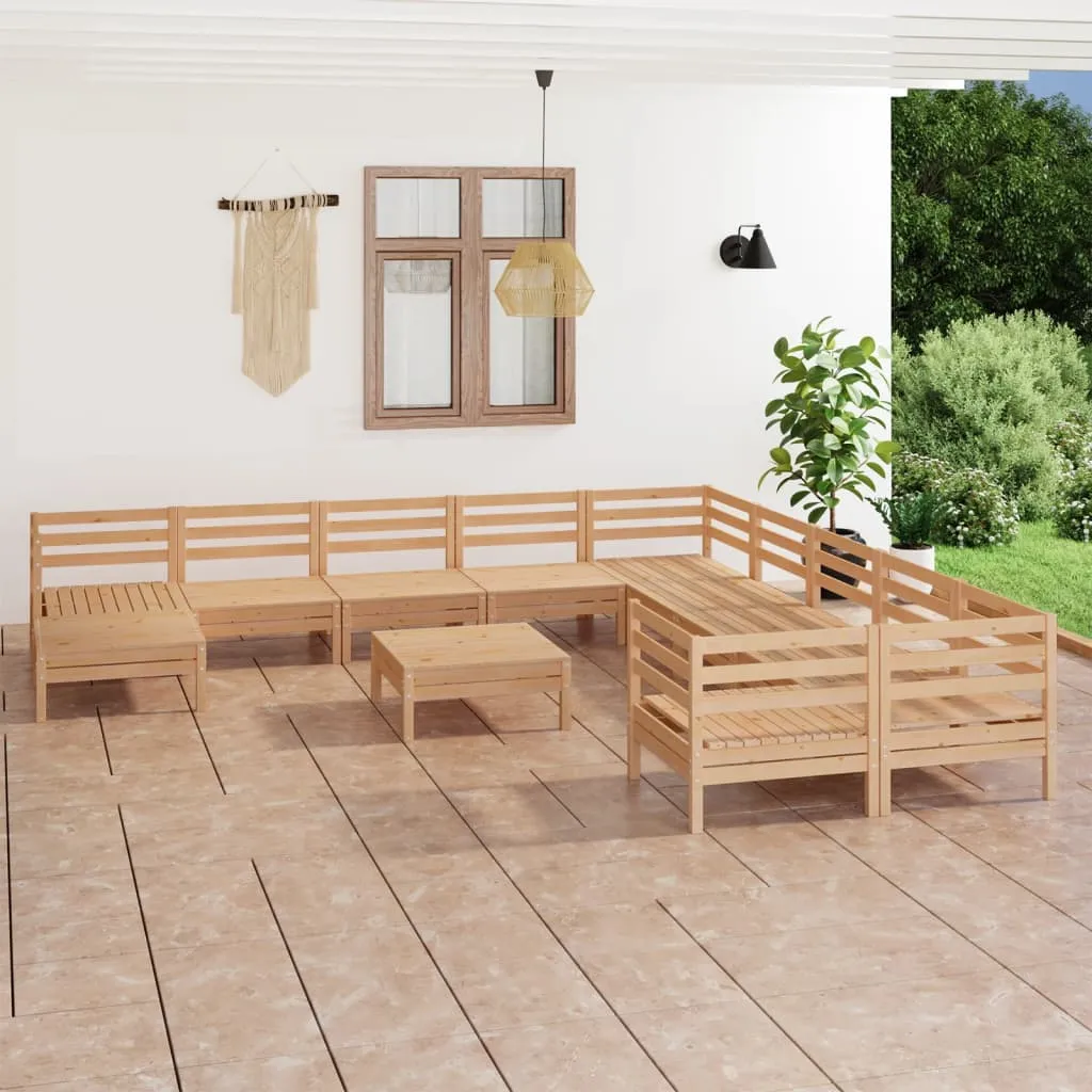 12-tlg. Garten-Lounge-Set Massivholz Kiefer
