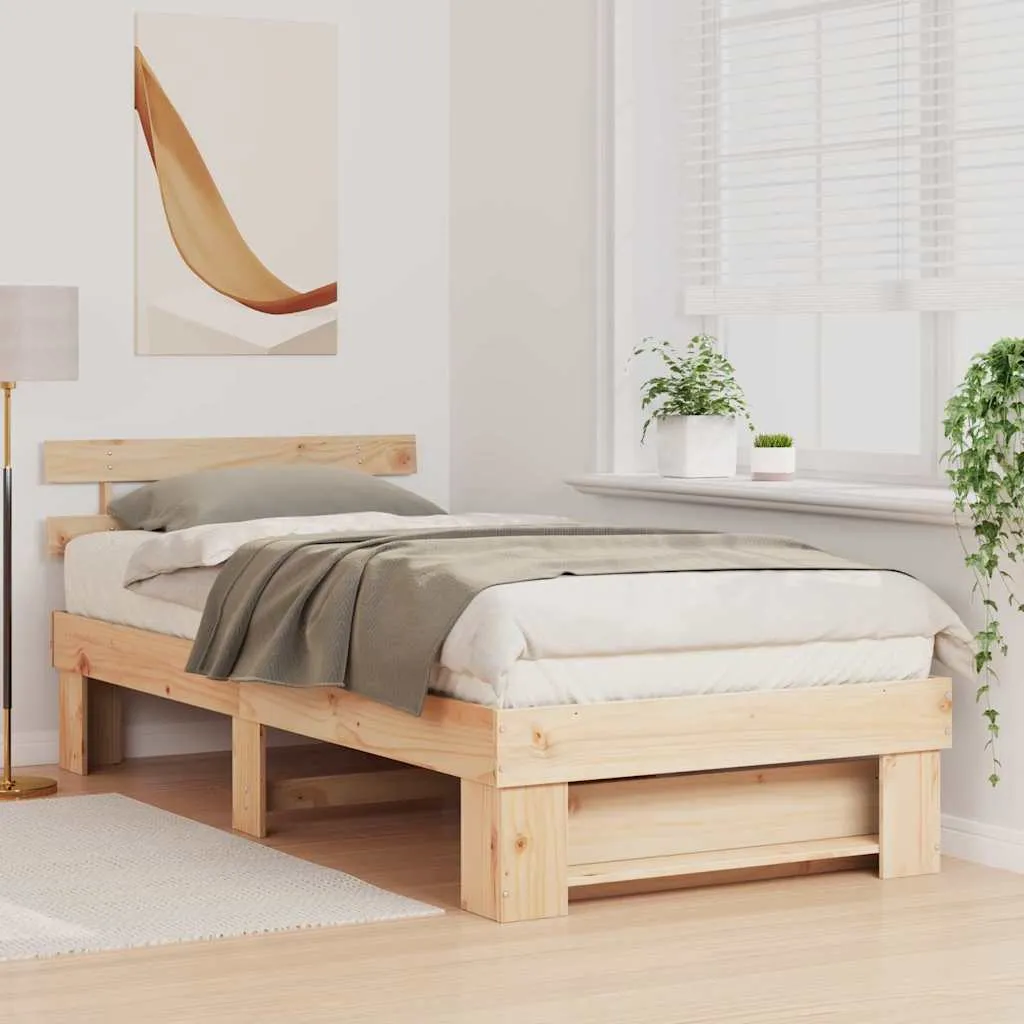 Bettrahmen Massivholz 198 x 78 x 73 cm Braun
