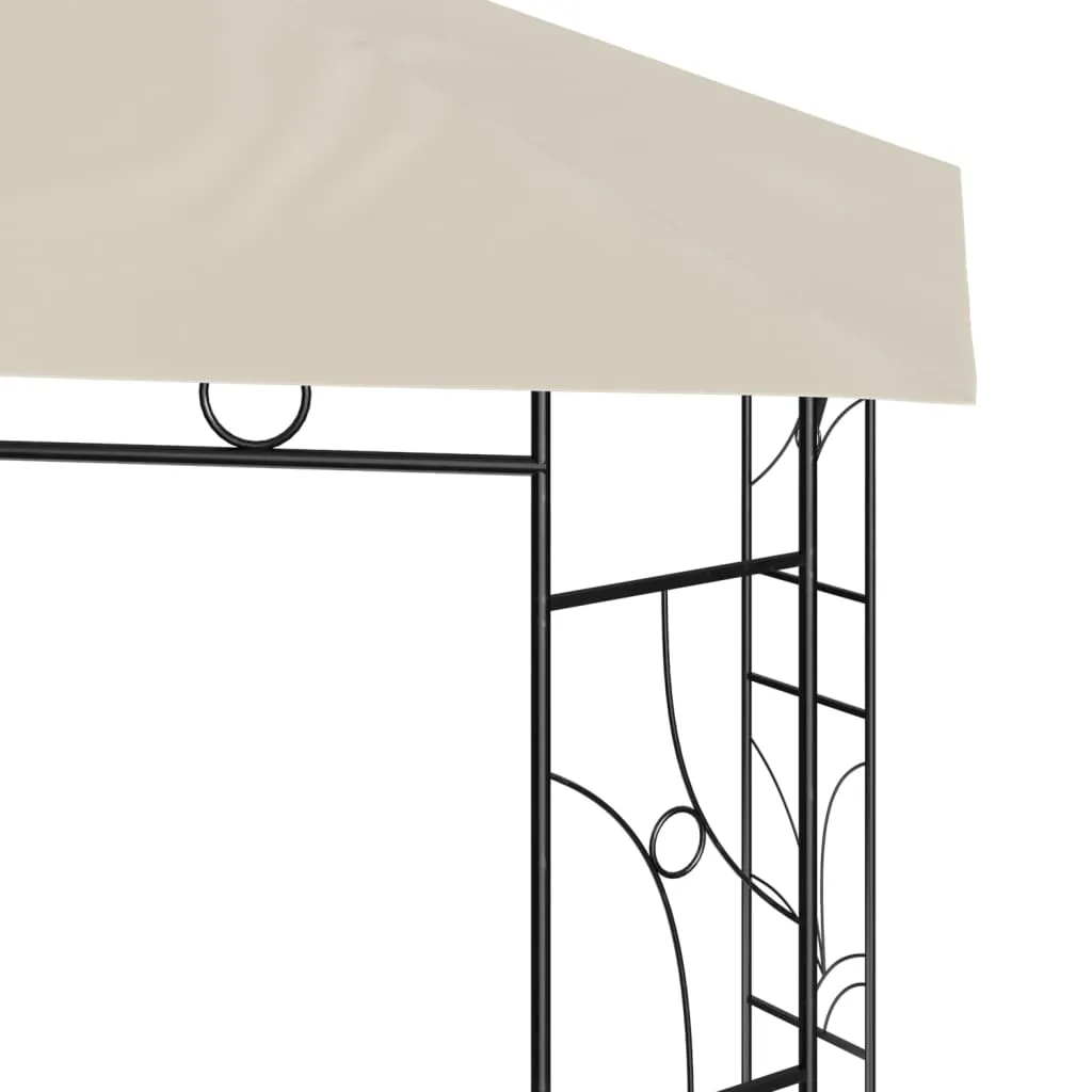 Outdoor Pavillon 300x300x270 cm Creme mit Stahlgestell und PA-beschichtetem Stoff