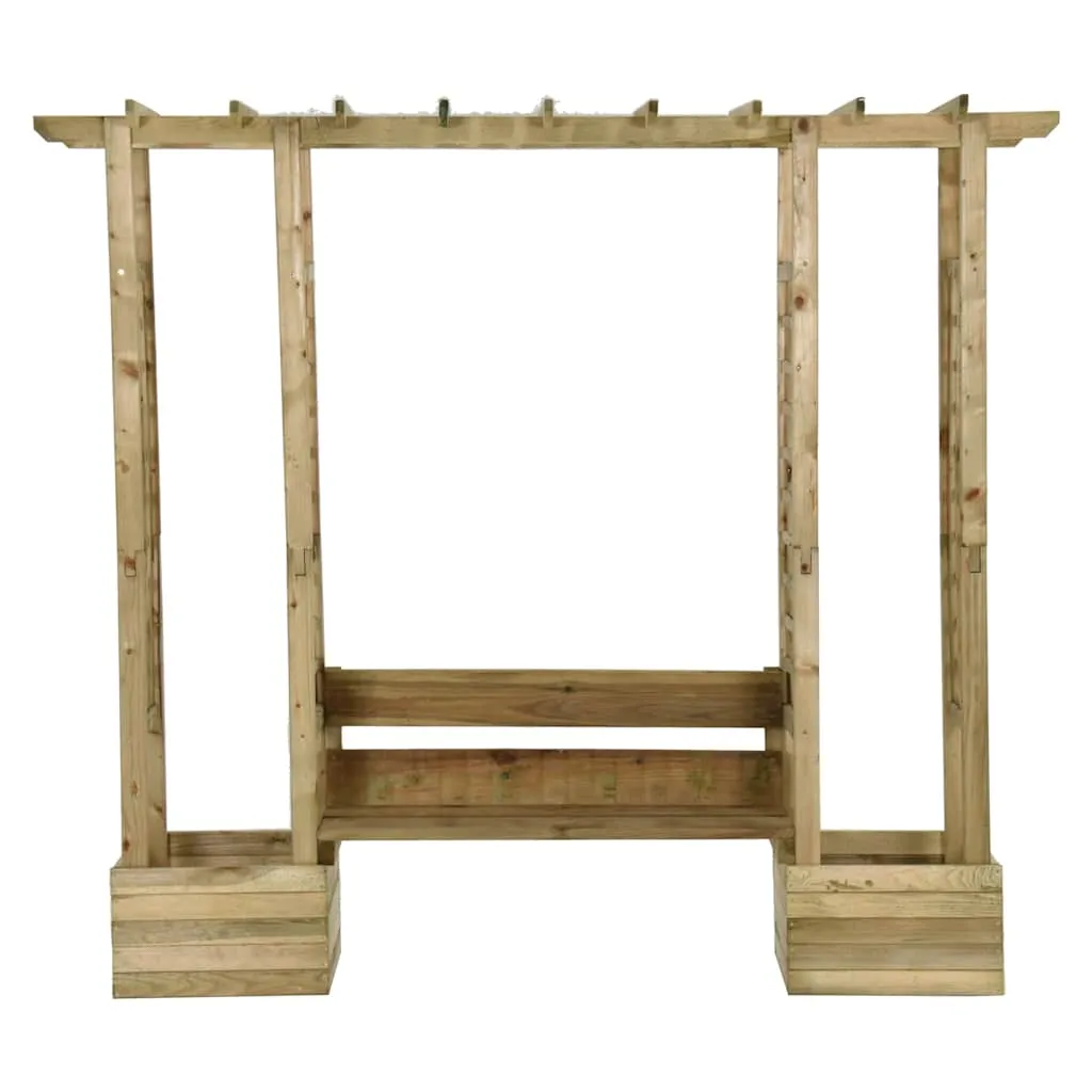 Pergola aus massivem Kiefernholz grün imprägniert 230x60x198 cm