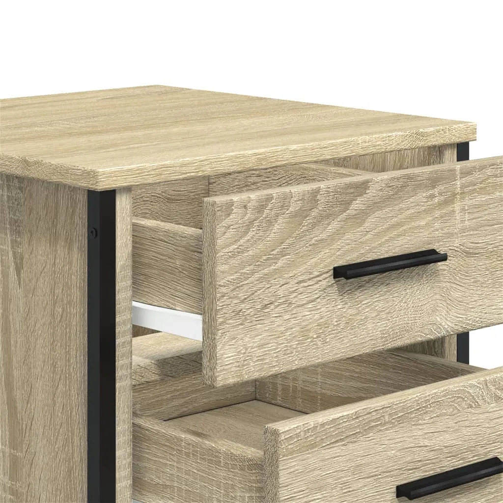 Nachttisch Sonoma-Eiche 40x41x40 cm aus Holzwerkstoff und Metall