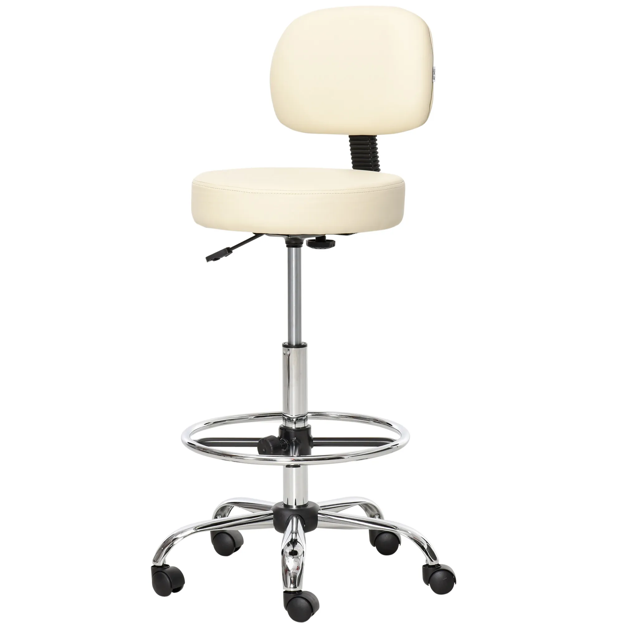 Eleganter Barhocker Beige 56B x 57T x 104-127H cm