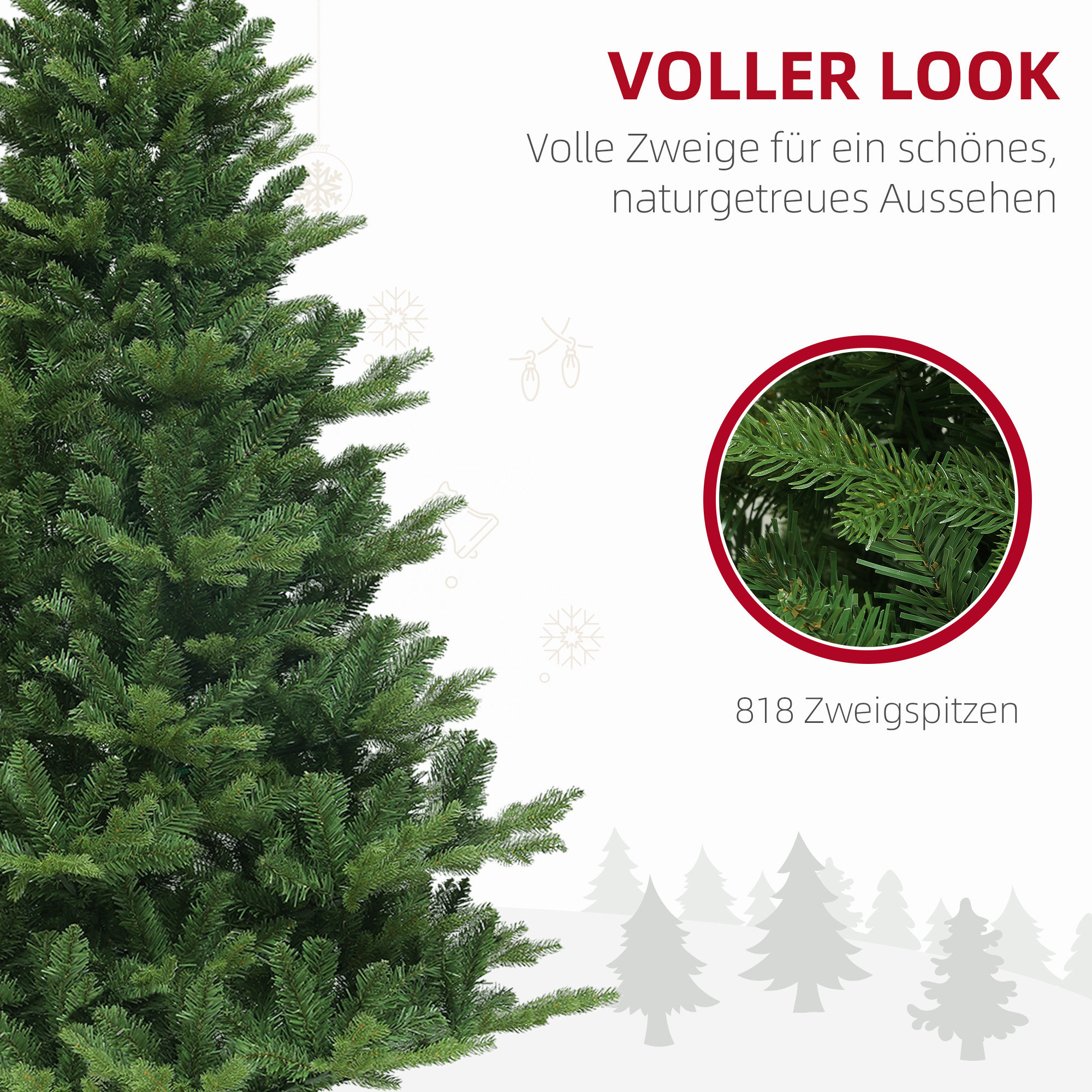 Kunsttanne Weihnachtsbaum naturgetreu 180 cm Grün PE Stahl