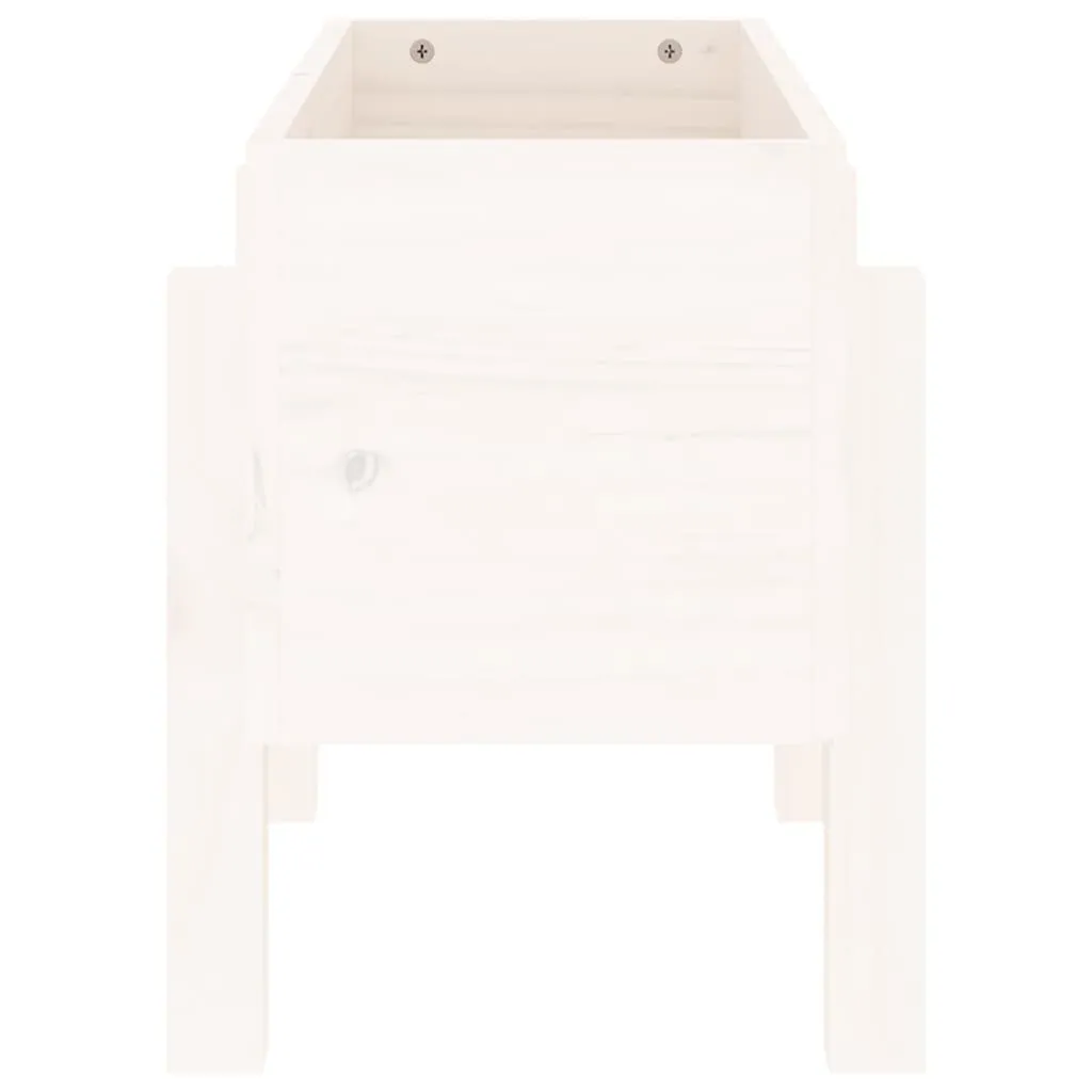 Pflanzkübel aus Massivholz, Weiß, 62 x 30 x 38 cm