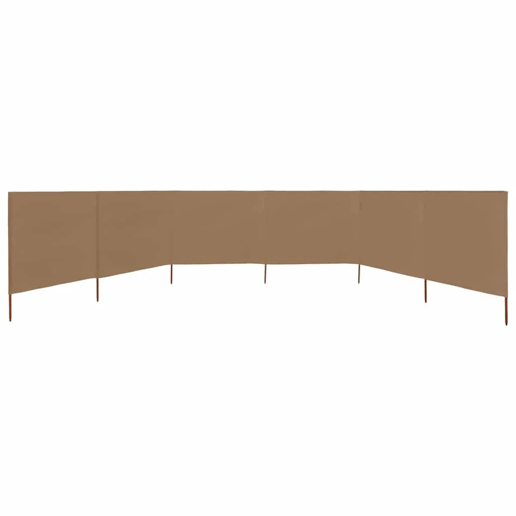 6-teiliger faltbarer Windschutz 800x80 cm in Taupe