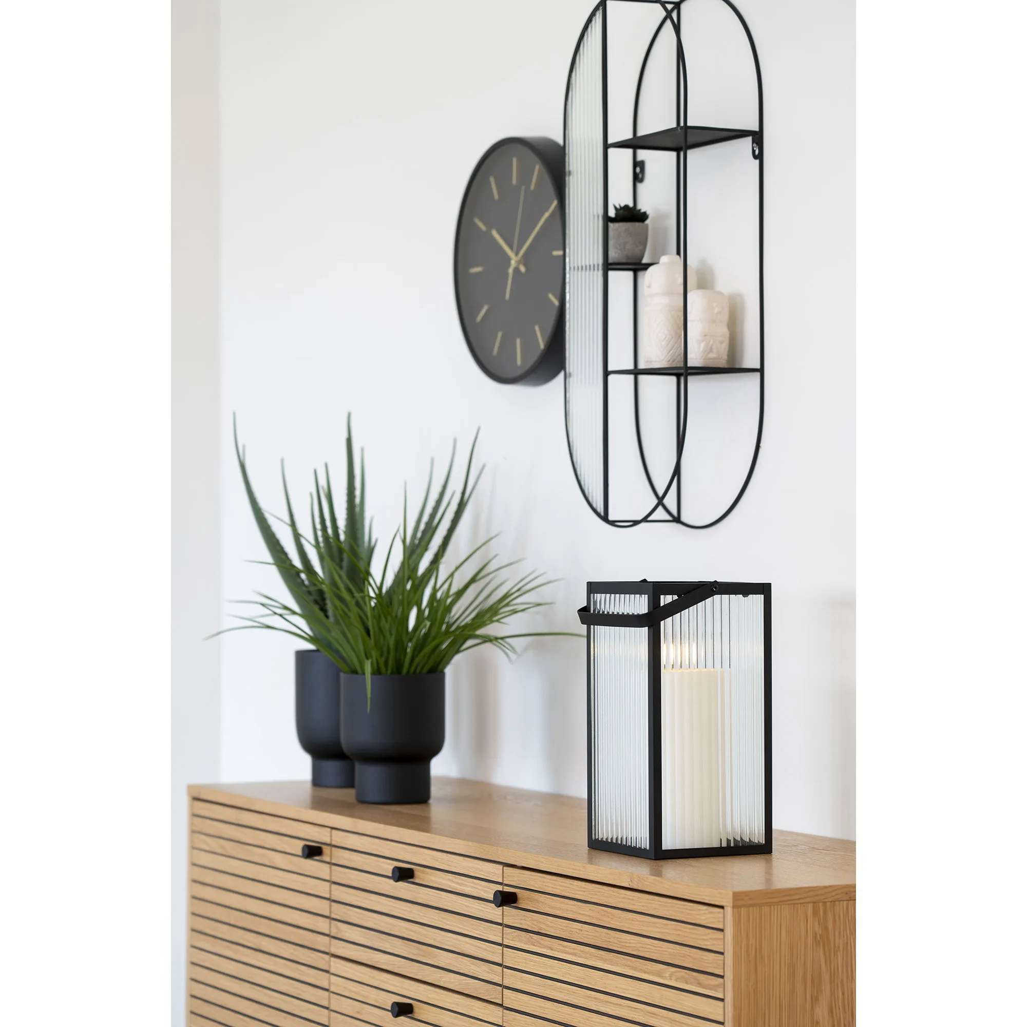 tinkaro Regal Newcastle Glas, Stahl Schwarz