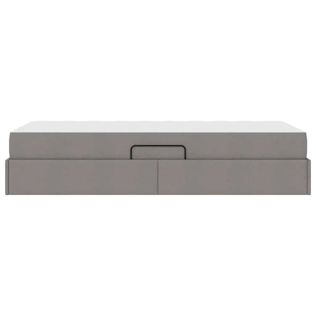Aufbewahrungsbett mit Matratze 90 x 200 cm Taupe