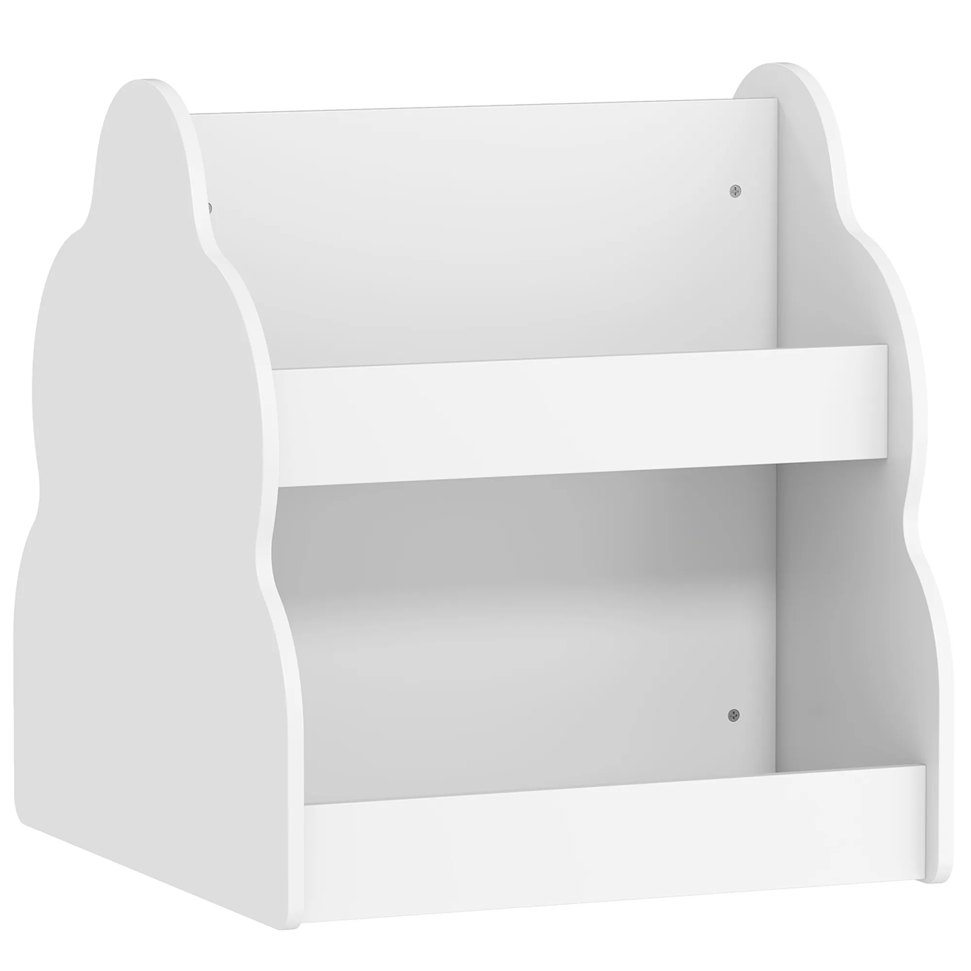 Kinderregal Weiß 54L x 50B x 56H cm mit zwei Ebenen
