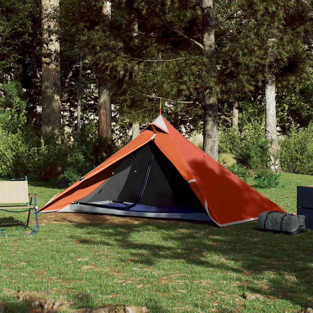 Campingzelt Tipi 235x96x119 cm Orange wasserdicht mit Überzelt