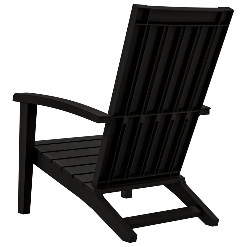Adirondack Gartenstuhl 63x85x93 cm Schwarz Polypropylen