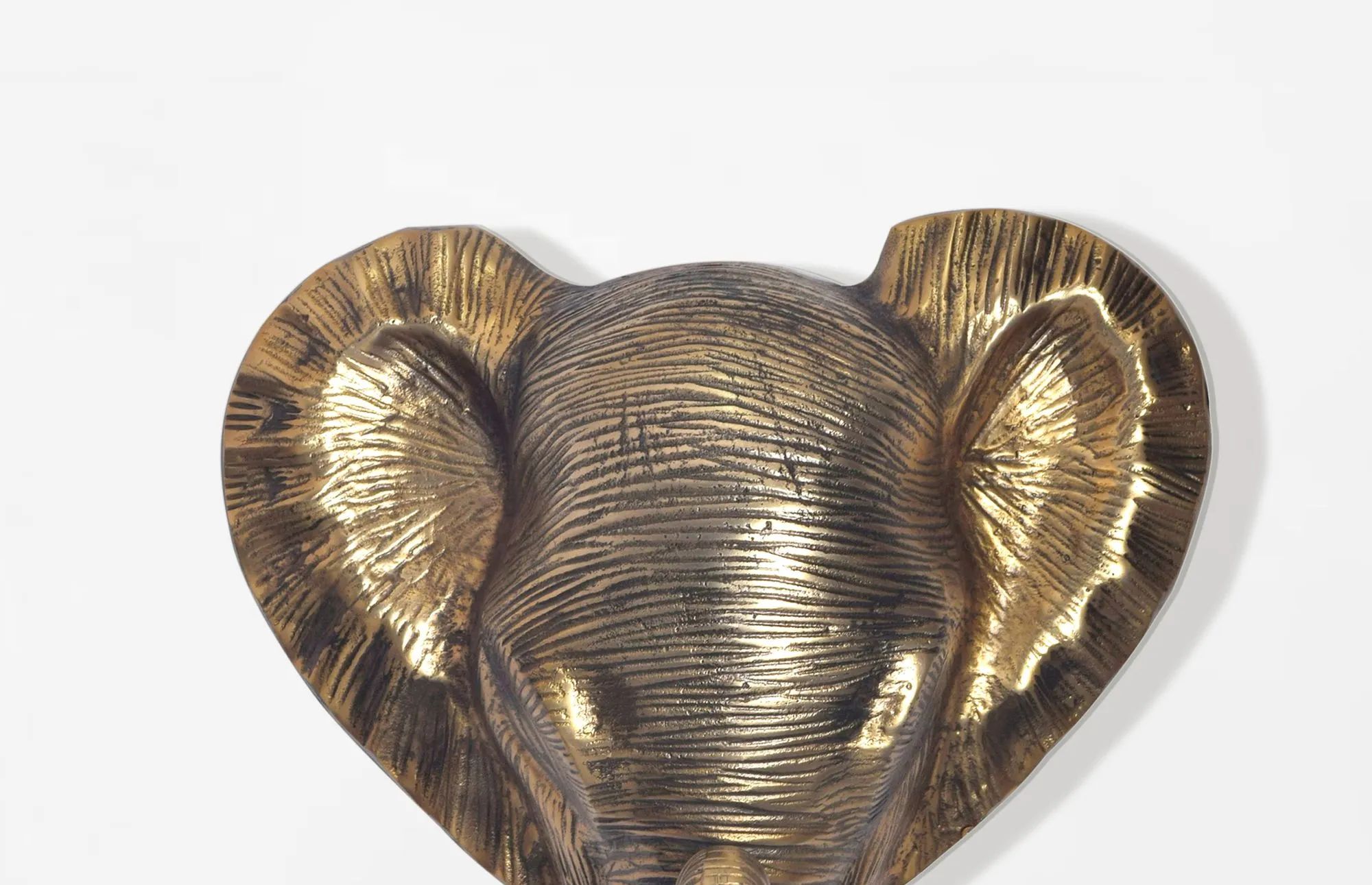 Wanddeko Elefant Aluminium Gold Afrika 41 cm Tierkopf