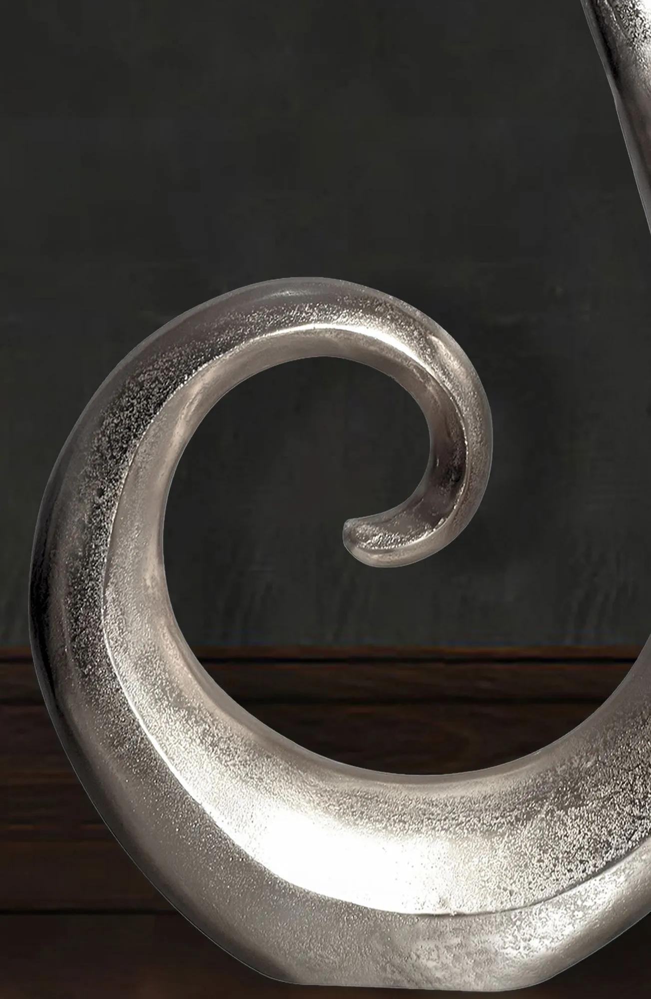 Deko Vase 100 cm Aluminium Silber Spirale Blumenvase Modern Groß