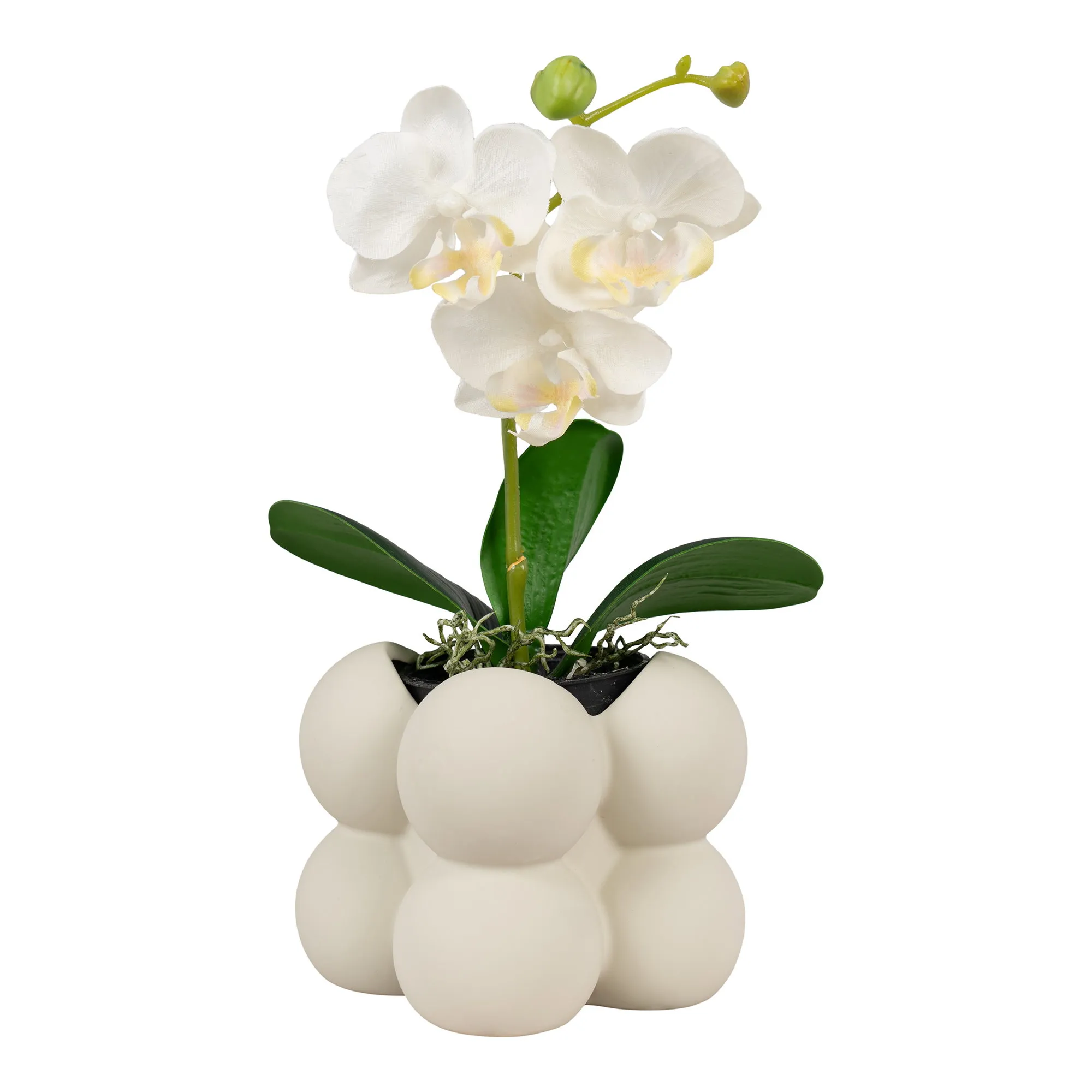 tinkaro Blumentopf Steingut Grau