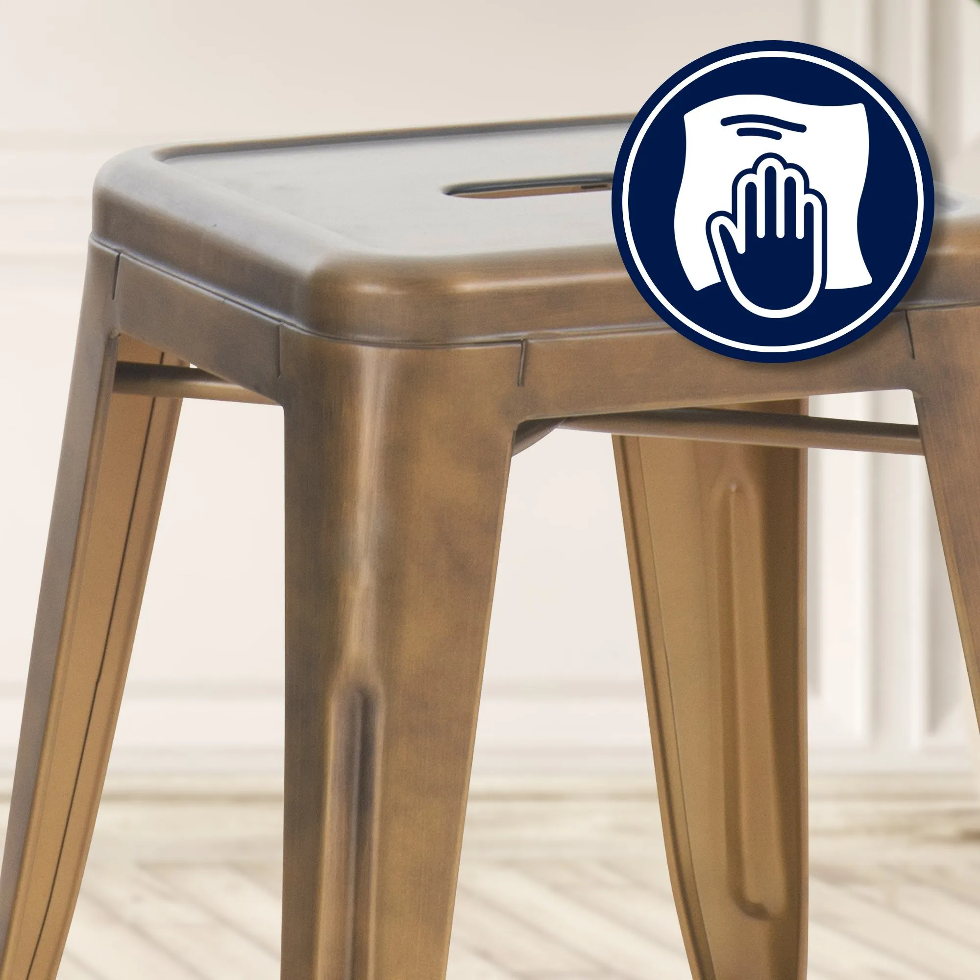 Hocker Armin Stapelhocker 40x40x46 cm Gold