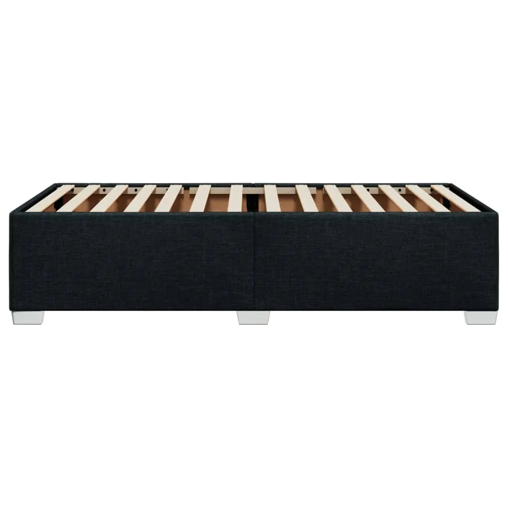 Schwarzes Stoffbett 200 x 80 x 46 cm mit verstärkten Kunststoff-Füßen