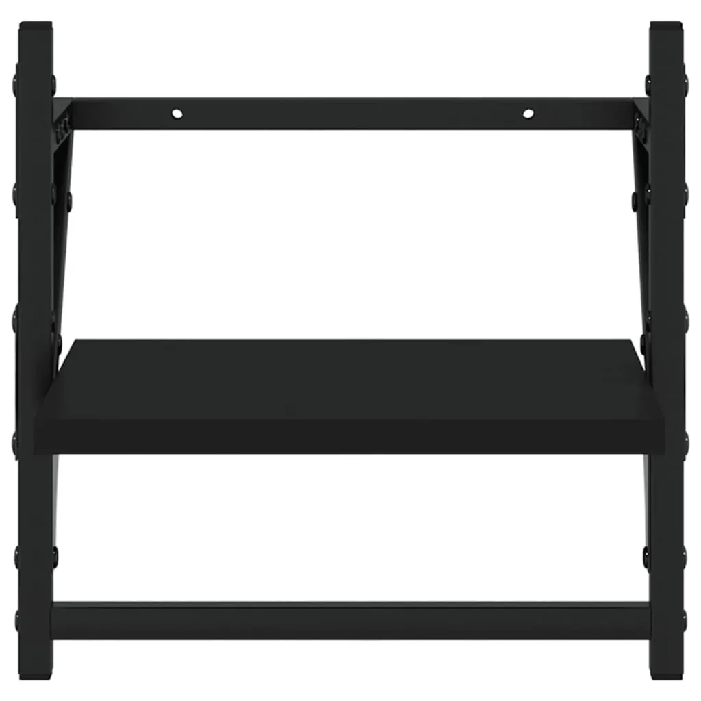 Schwarzes Wandregal 30 x 25 x 30 cm aus Holzwerkstoff